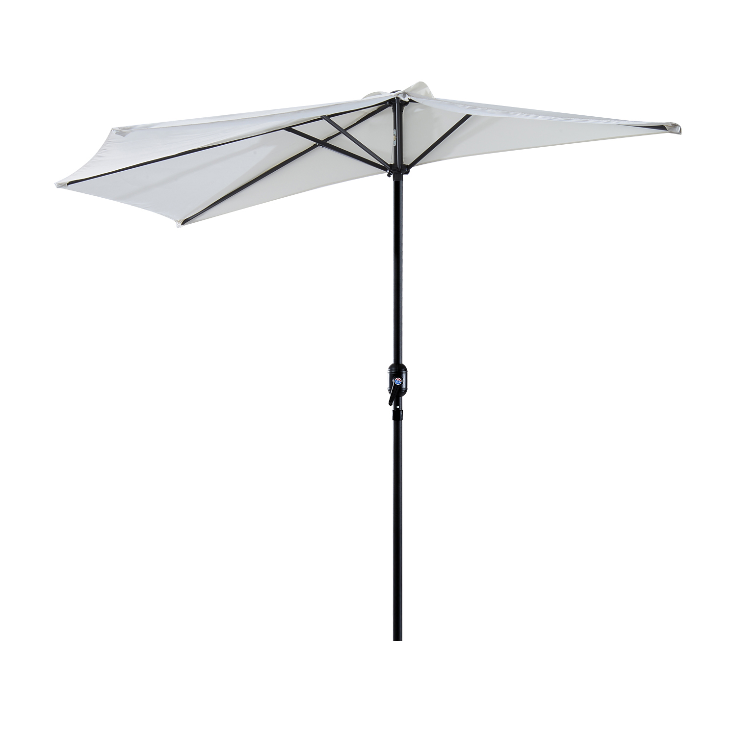 8/9/10 ft Half Round Parasol Umbrella Balcony Sun Shade Metal Polyester