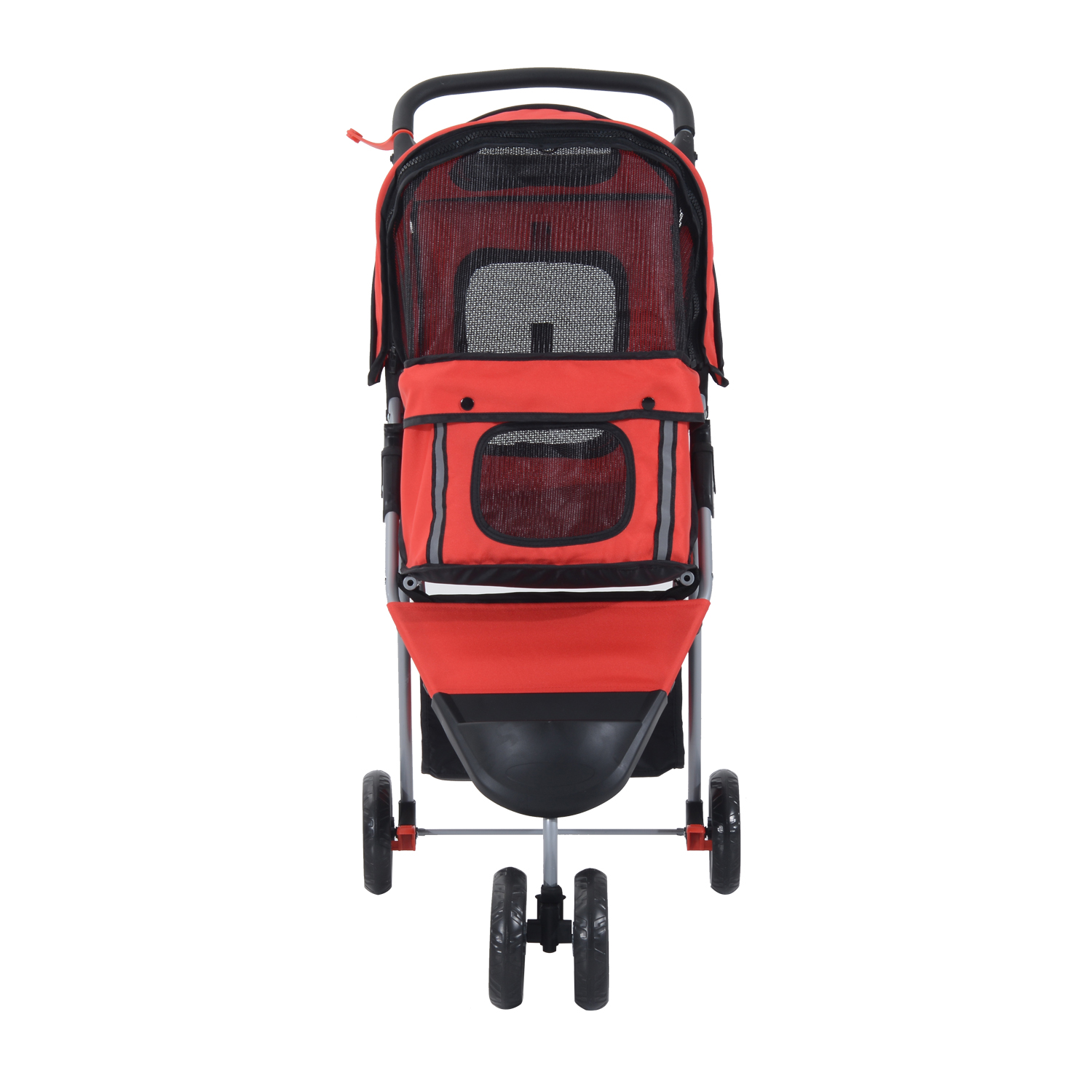 PawHut Cat Dog Pet Travel Stroller Jogging Pushchair Carrier Swivel Red