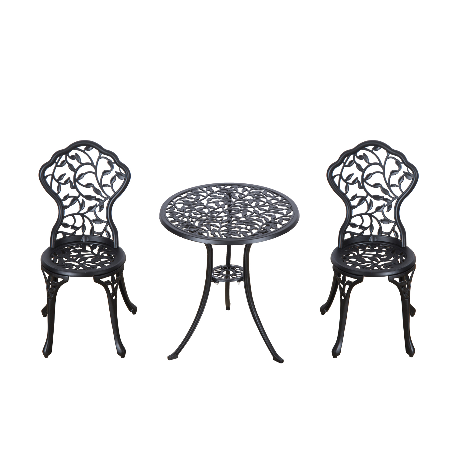 3 teilig Cast Aluminium Bistro Set Gartenmöbel Esstisch Stuhl antik