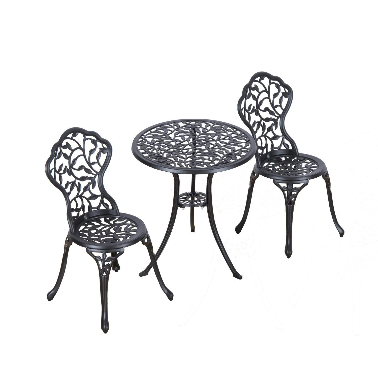 3 teilig Cast Aluminium Bistro Set Gartenmöbel Esstisch Stuhl antik