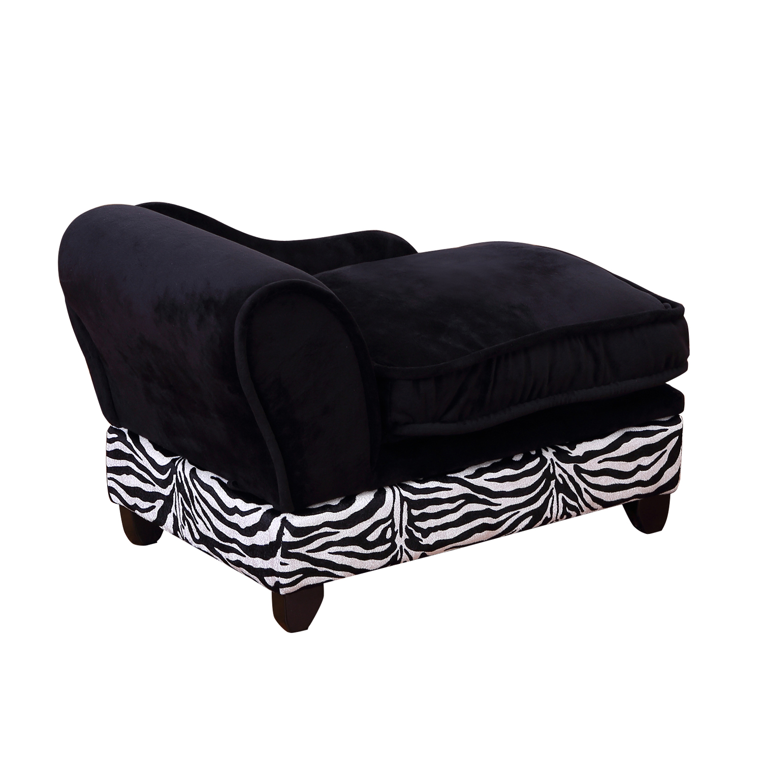 PawHut Pet Sofa, Dog Bed, Cat Couch with Storage and Cushion Black eBay