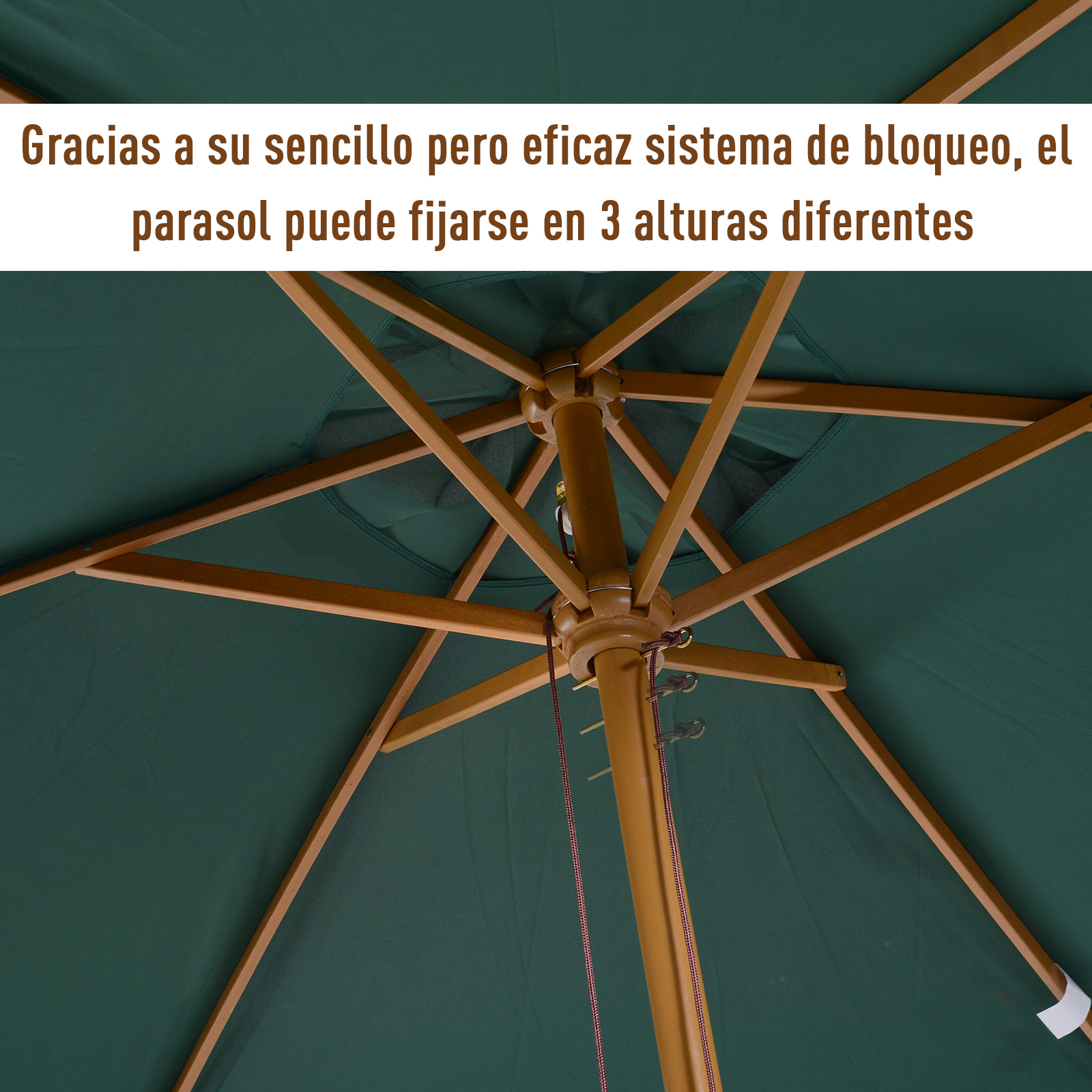 Sombrilla Parasol De Patio Terraza Jardin Diametro 2.5m Altura 2.45m