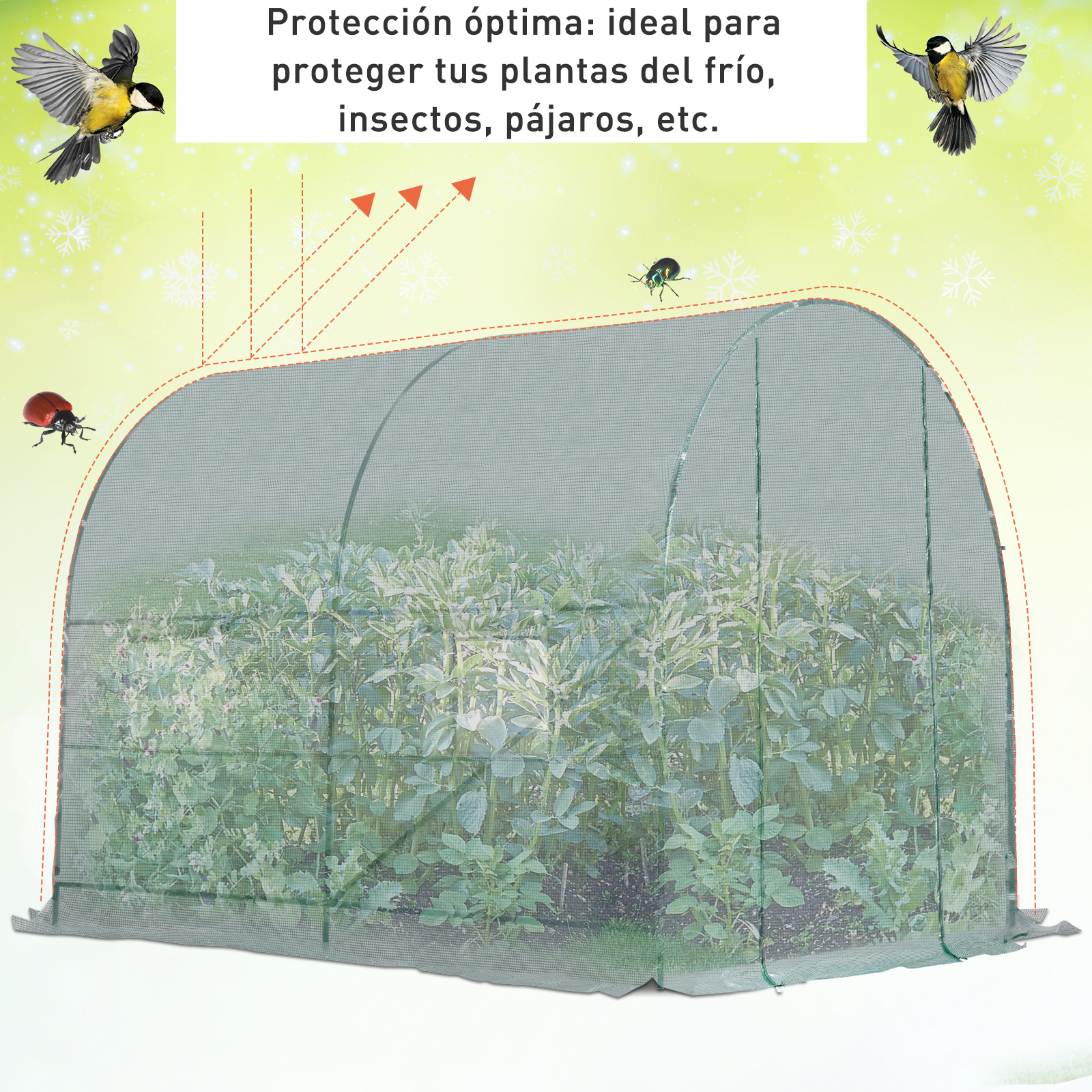 Invernadero Caseta 250x200x200cm Jardin Terraza Cultivo Plantas Semilla