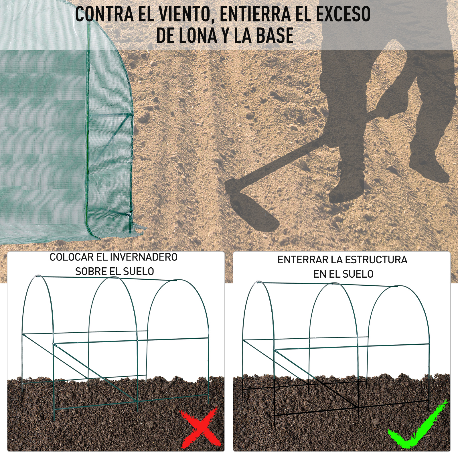Invernadero Caseta 250x200x200cm Jardin Terraza Cultivo Plantas Semilla