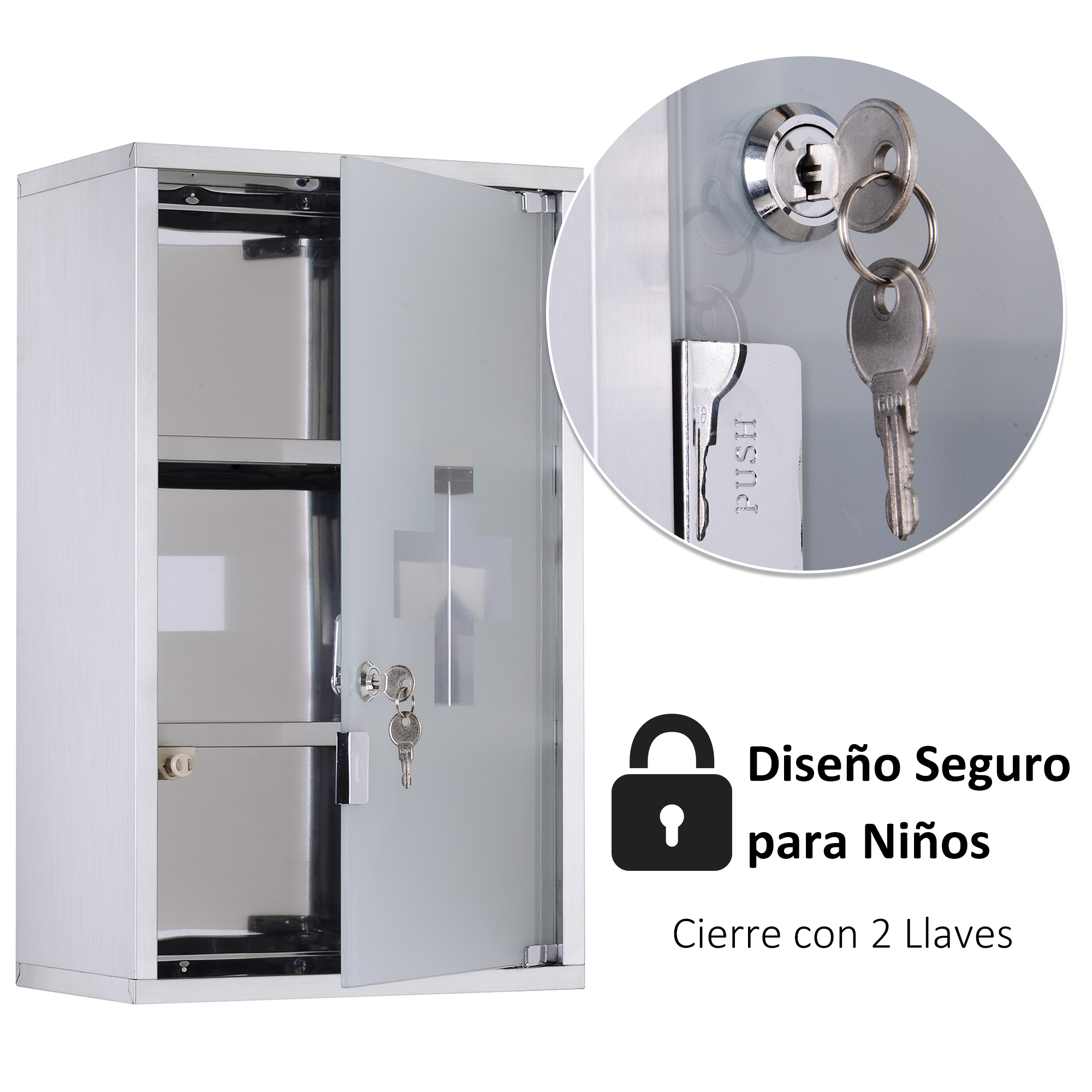 Armario Botiquin Acero Inox. Armarios Botiquines Primeros Auxilios con