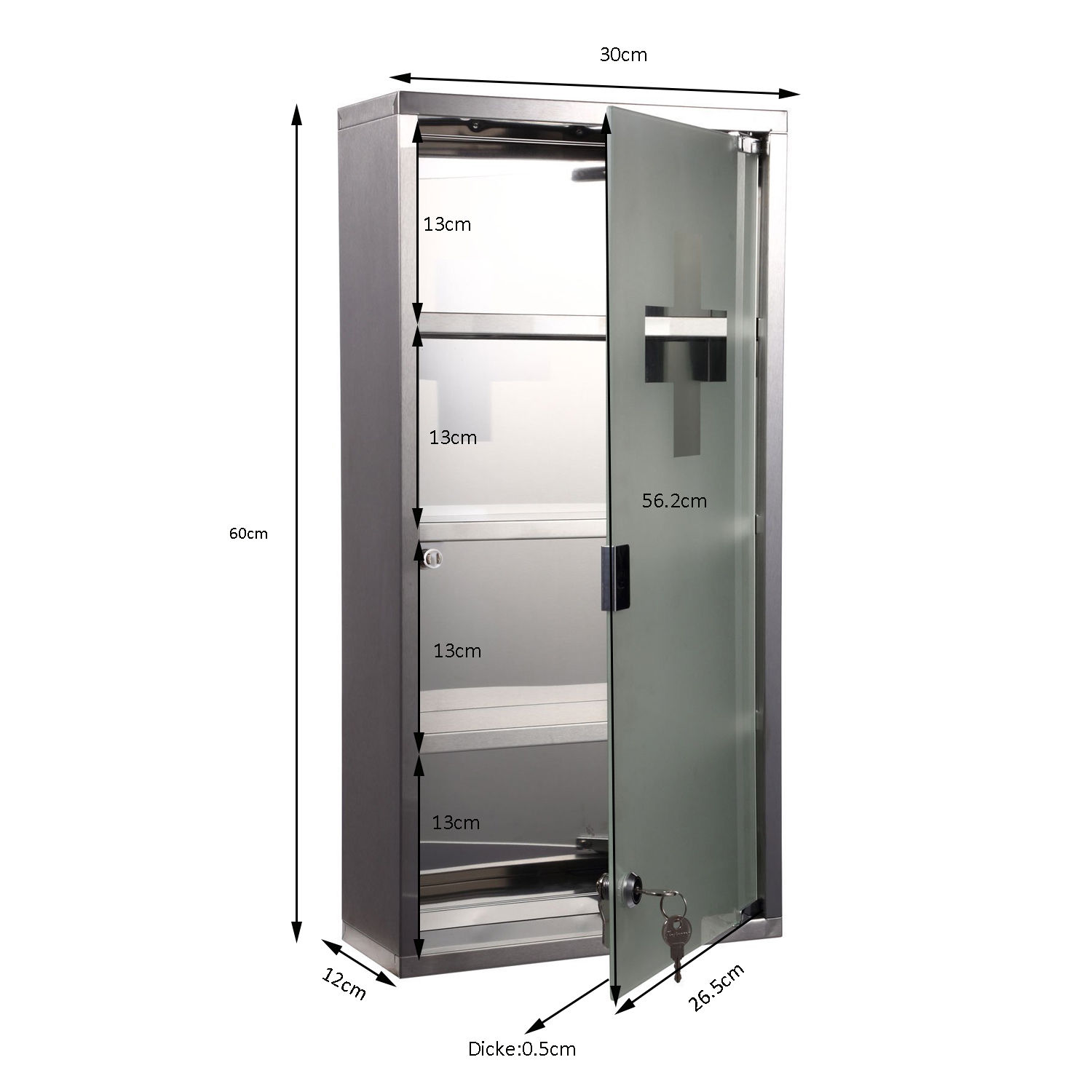 HOMCOM Botiquín de Medicina Armario 4 Niveles Primero Auxilio