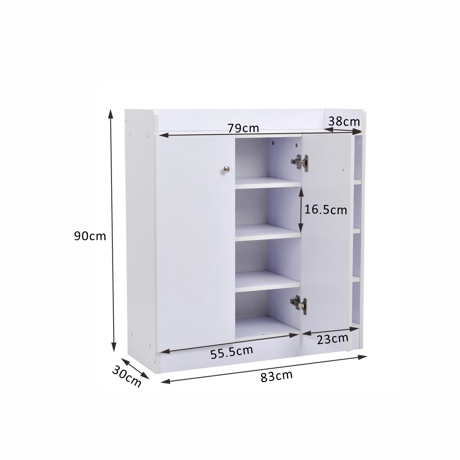 HOMCOM Zapatero Mueble de Entrada Armario Madera 80x30x90cm 2 Puerta 4