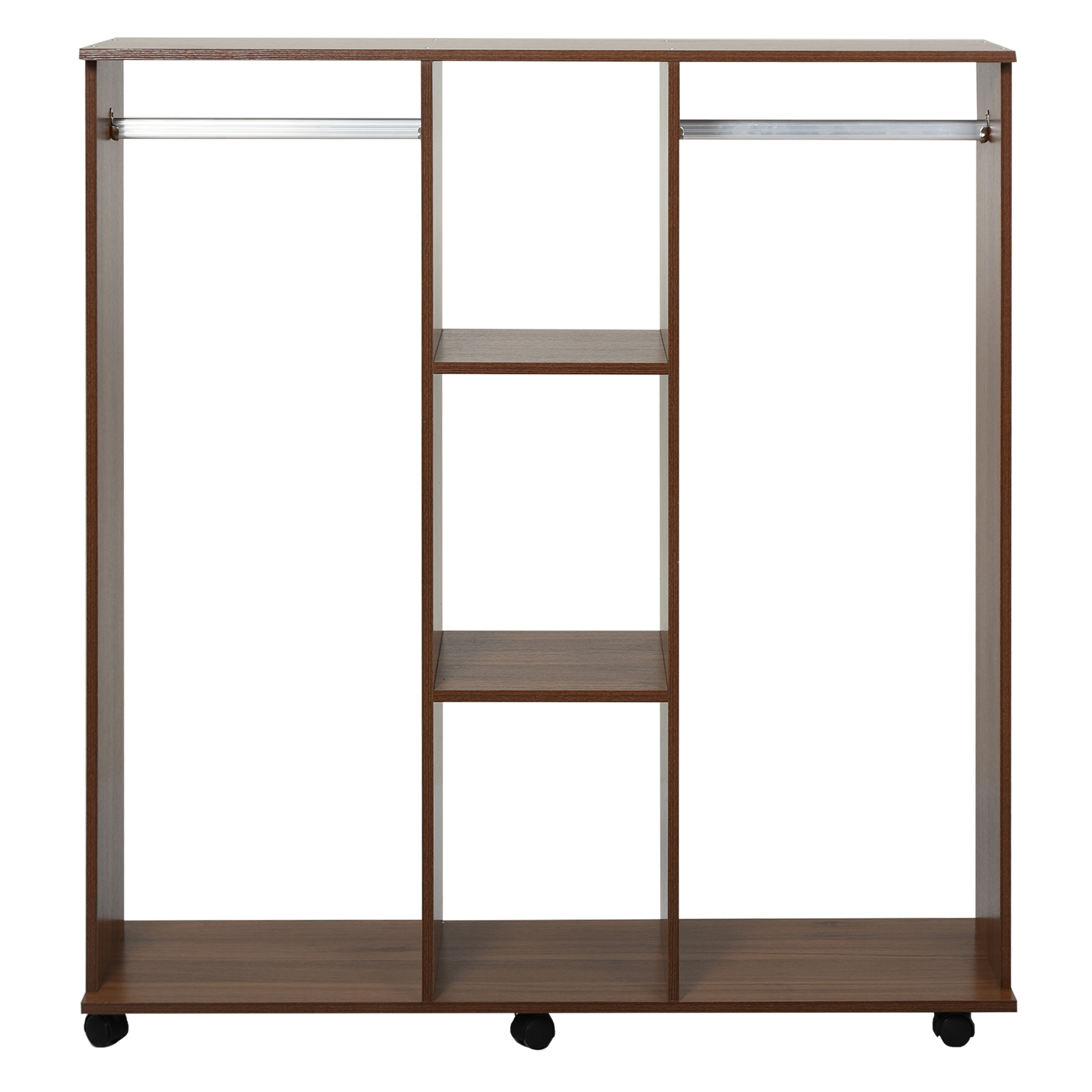 HOMCOM Guardarropa Abierto Armario Ropero Colgador de Ropa + Rueda