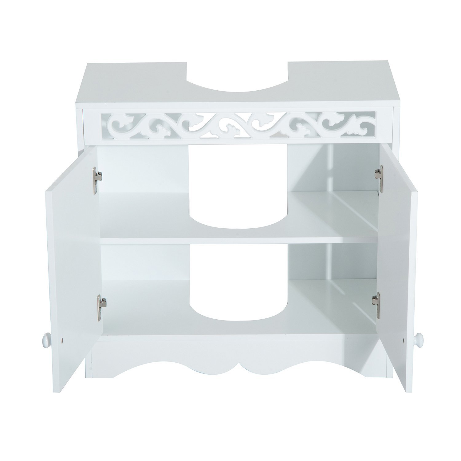 Mueble Bajo Lavabo de Baño Armario de Almacenamiento 60x30x56cm Blanco