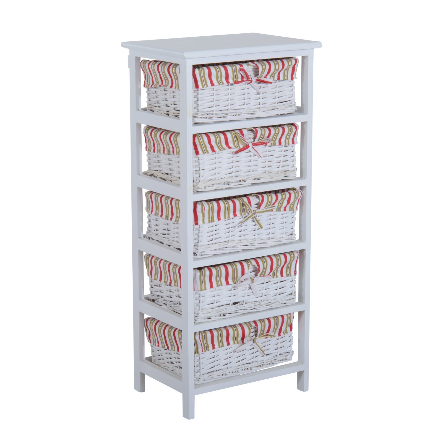 HOMCOM Estantería 5 Cajones Desmontables Armario Auxiliar de Madera