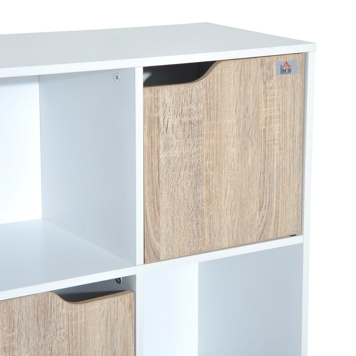 HOMCOM Estantería Baja tipo Librería y Organizador con 9/8 Cubos Blanco