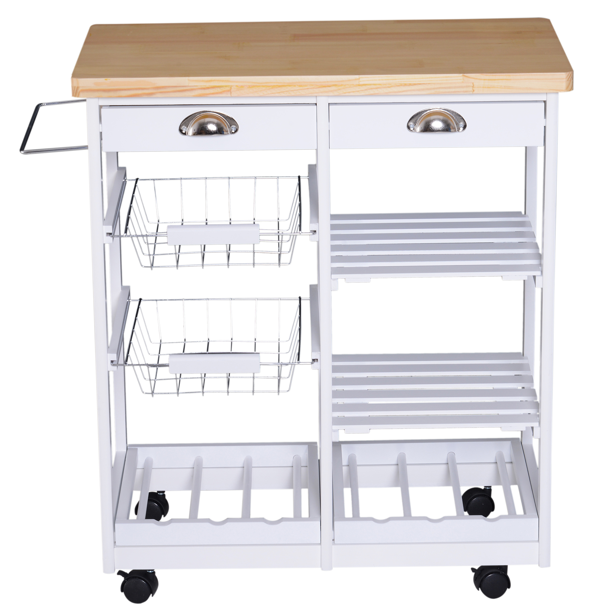 Carro de Cocina Carrito Servir Auxiliar Multiusos Estantería con Ruedas