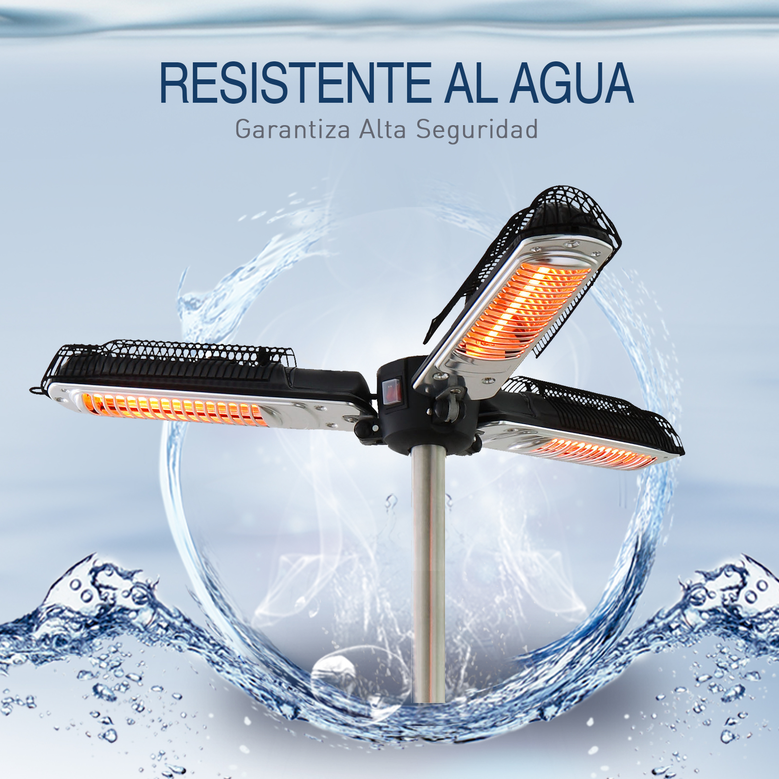 Calefactor de Infrarrojos Estufa Calentador Eléctrico Exterior