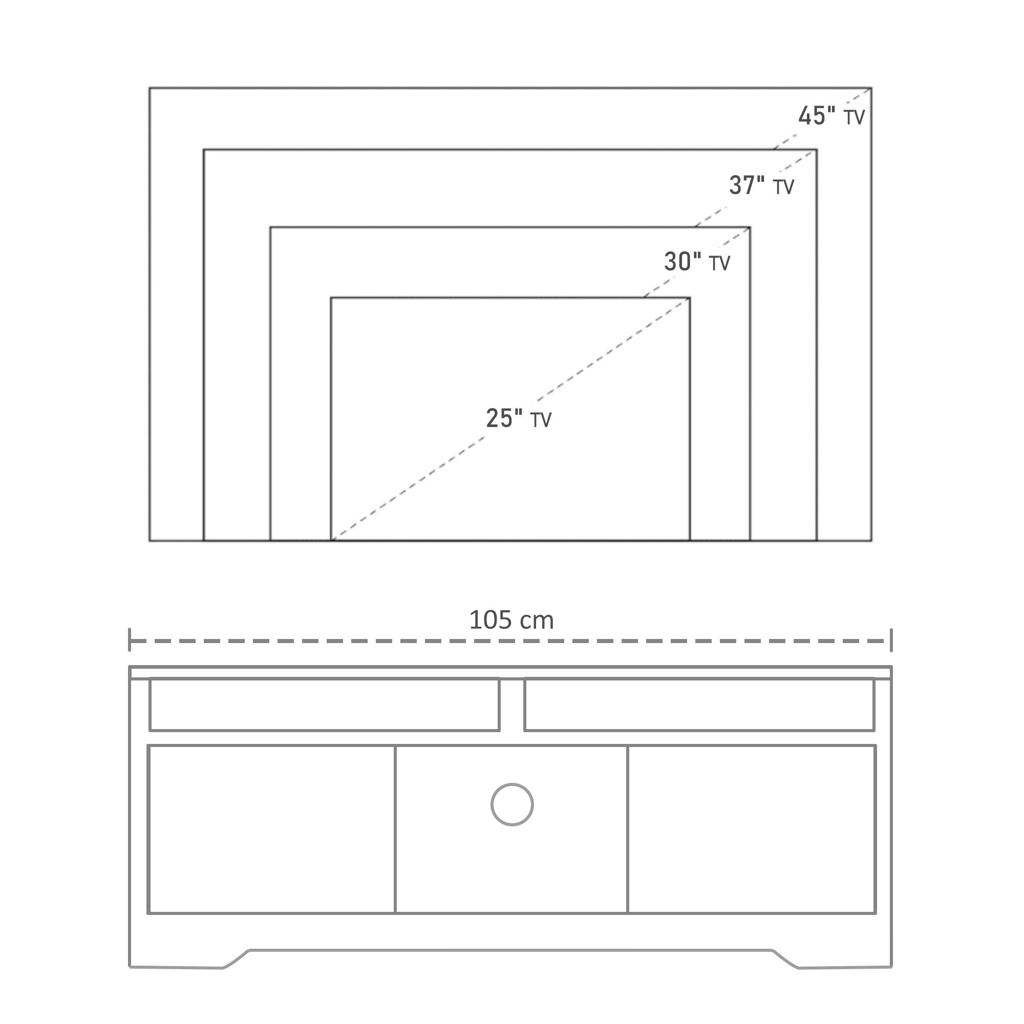 Armario para TV Gran Espacio de Almacenaje Estantes Abiertos 105x40x52