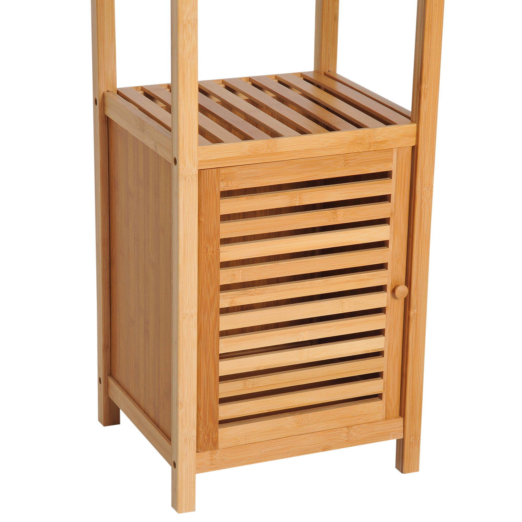 Estantería de Bambú para Baño Armario Alto Librería Organizador 4 Nivel