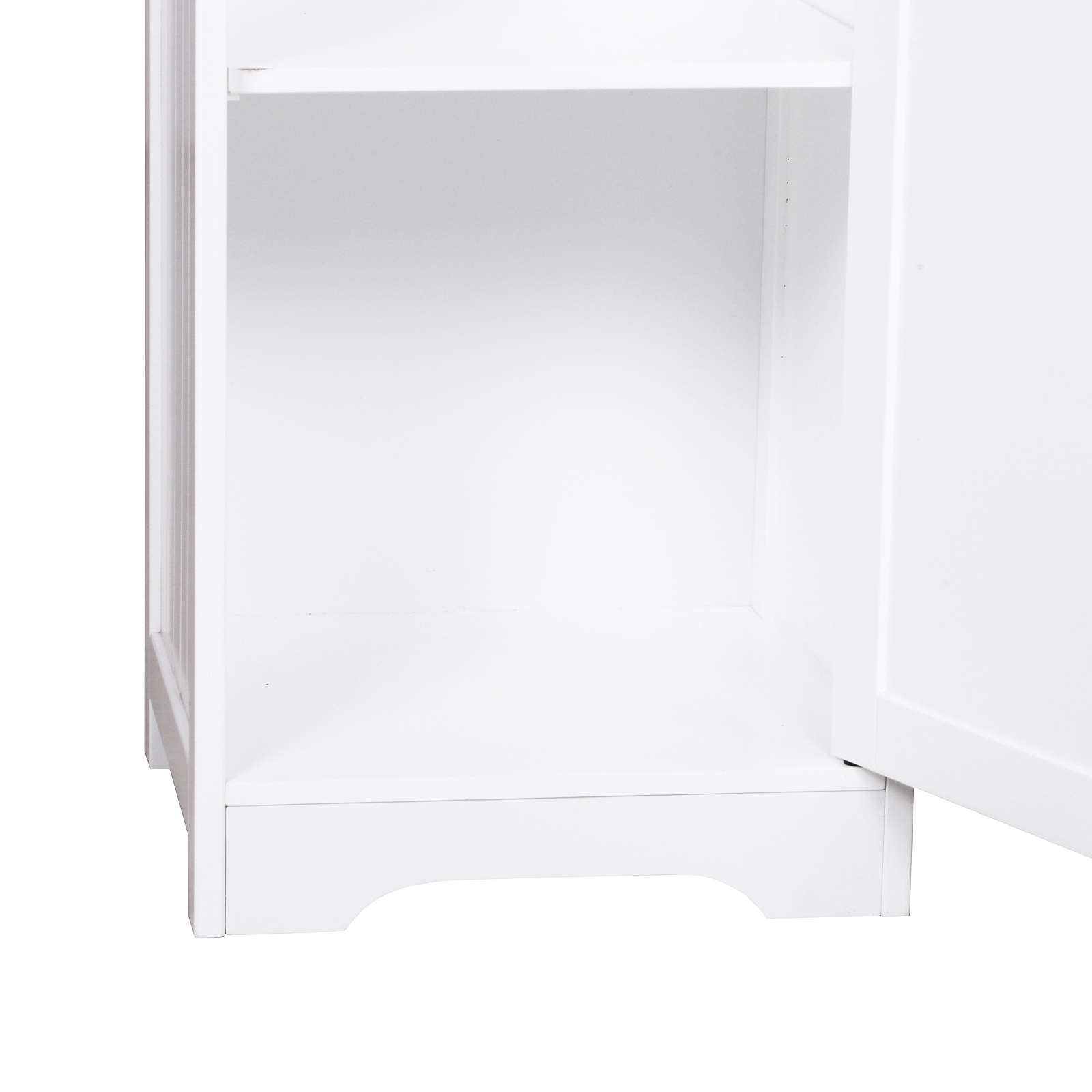 Mueble Alto de Baño de 5 Niveles con 3 Estantes 1 Puerta Blanco
