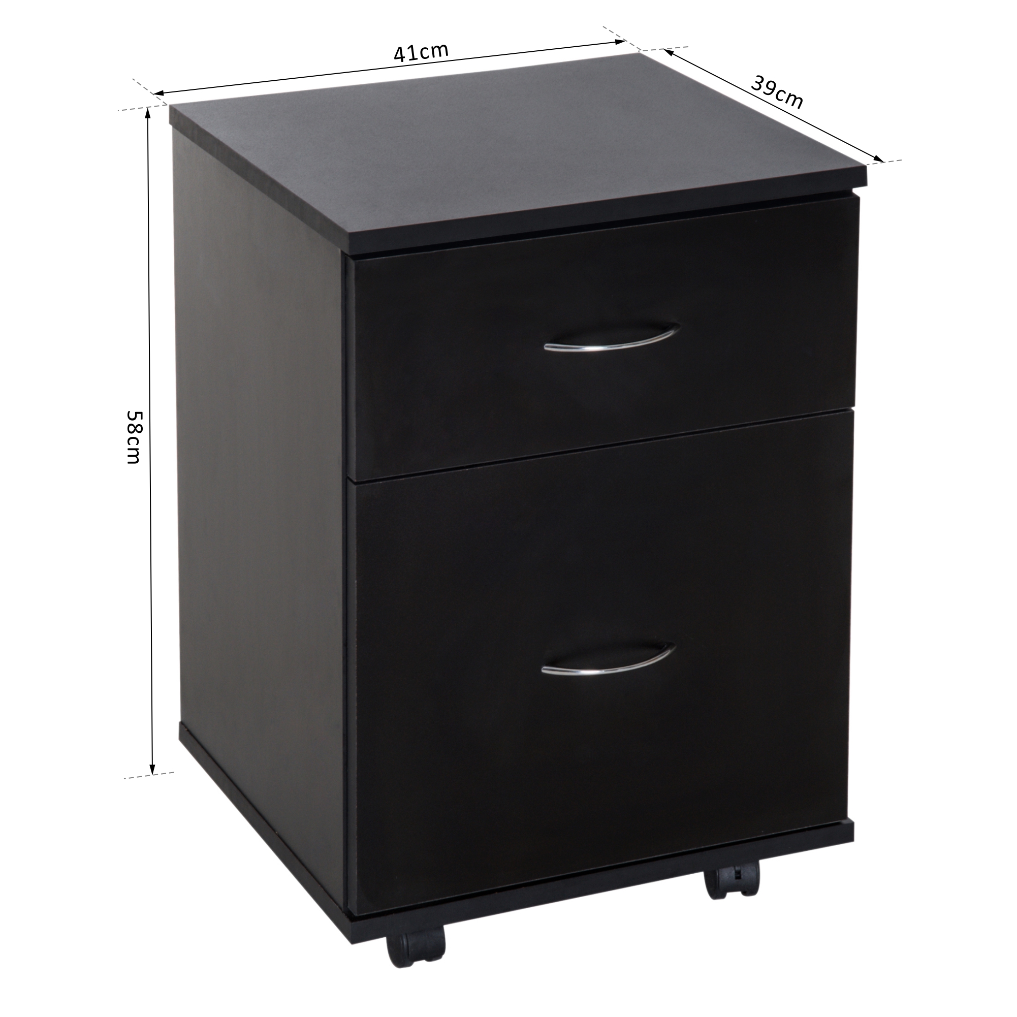 HOMCOM Cajonera de Oficina tipo Archivador con Ruedas de Madera