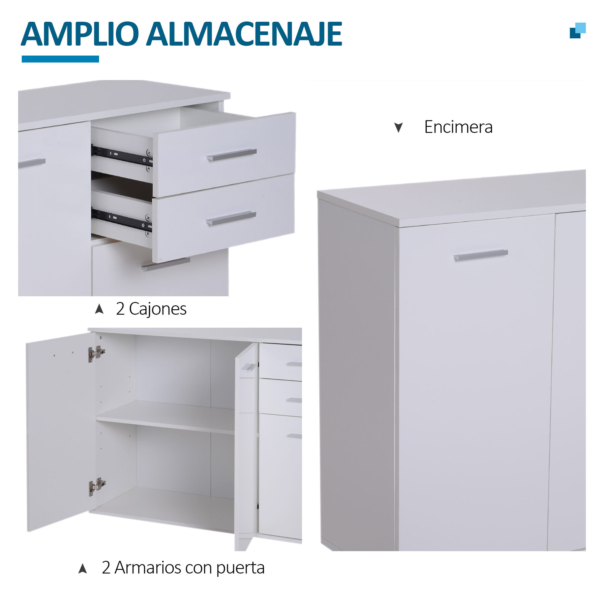 Armario Gabinete Consola Aparador Buffet Mueble Organizador 3 Puertas 2
