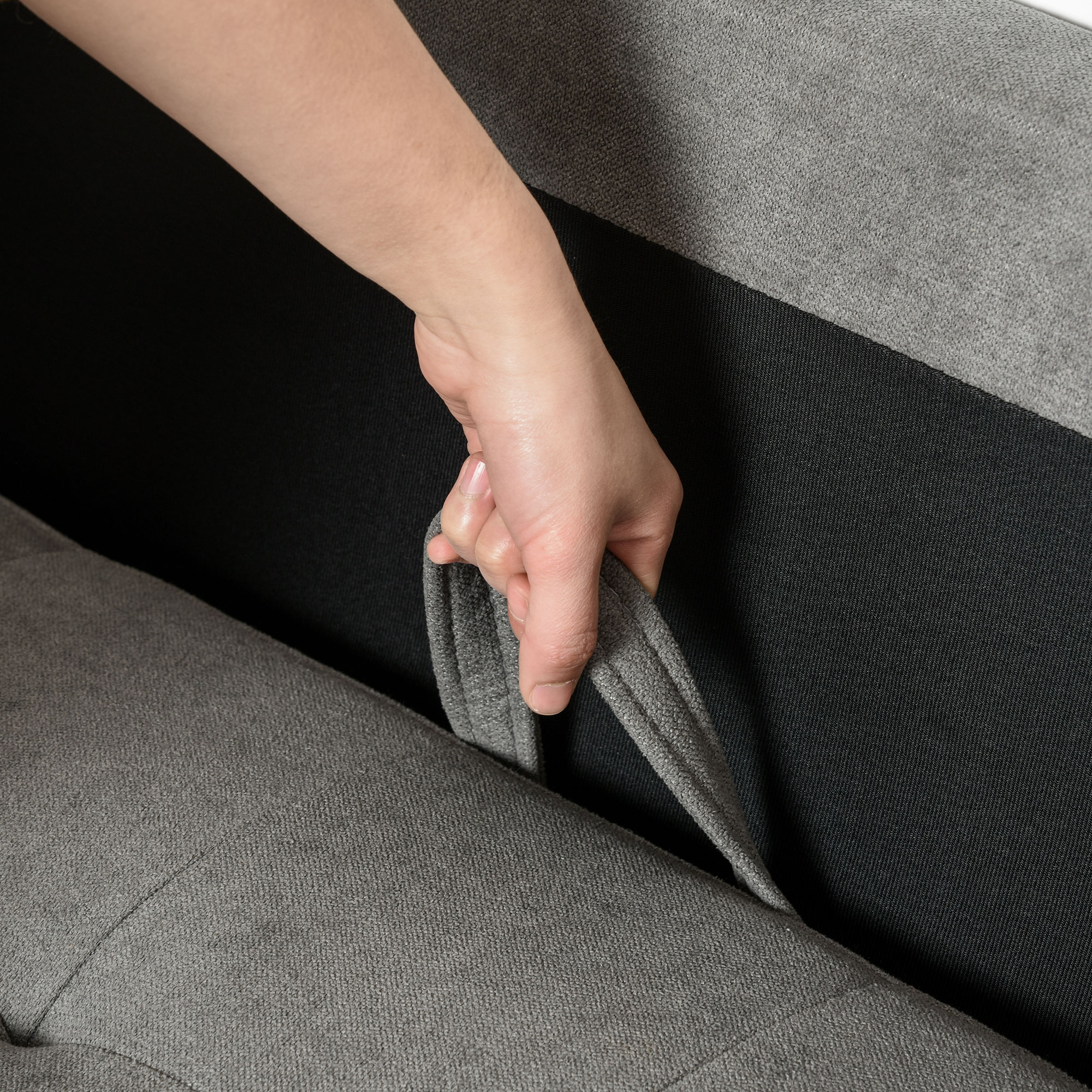 Sofá de 3 Plazas Acolchado con 3 Cojines Espacio Almacenaje 166,5x62x82