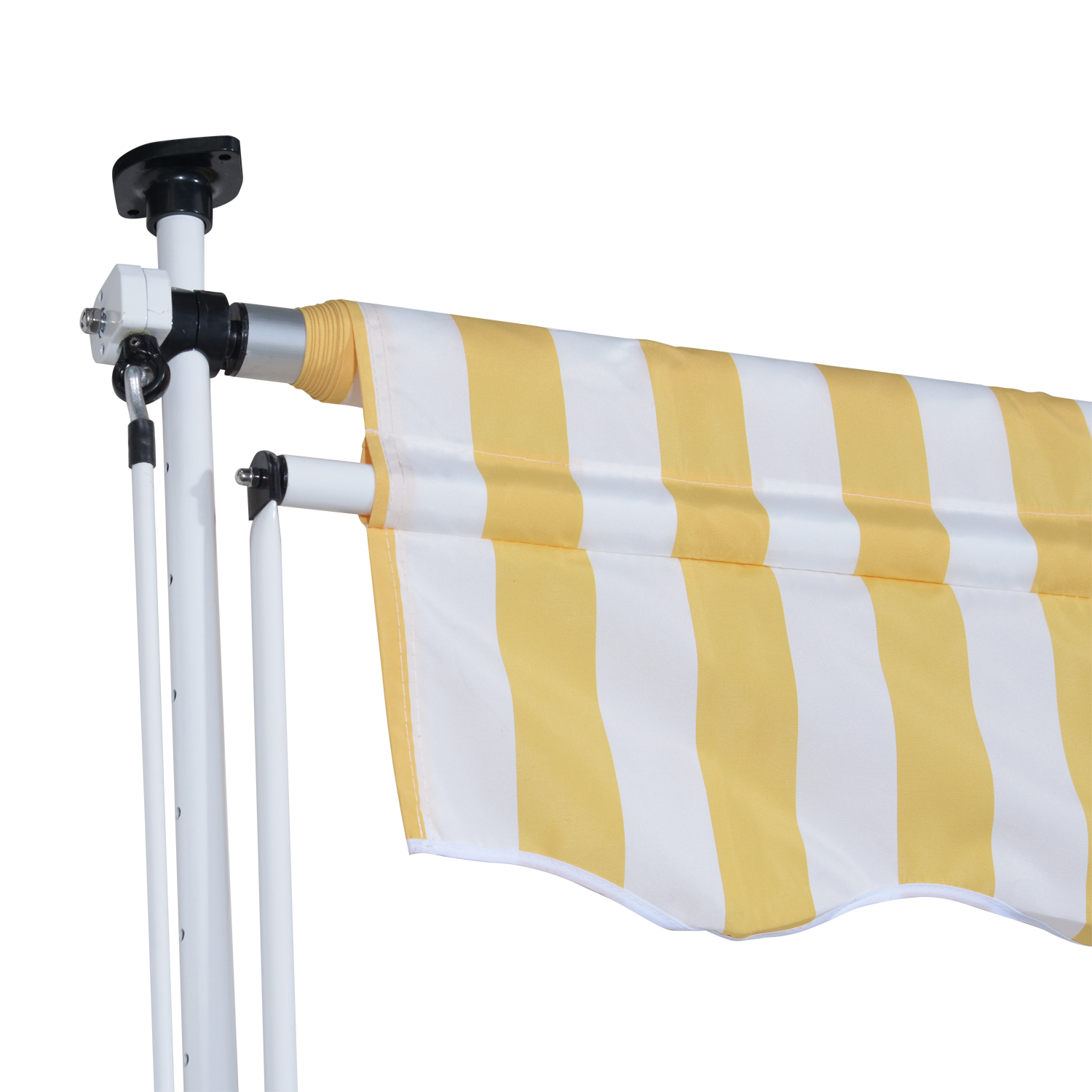 Toldo Portátil Balcón Patio Toldo Manual Plegable de Aluminio Altura