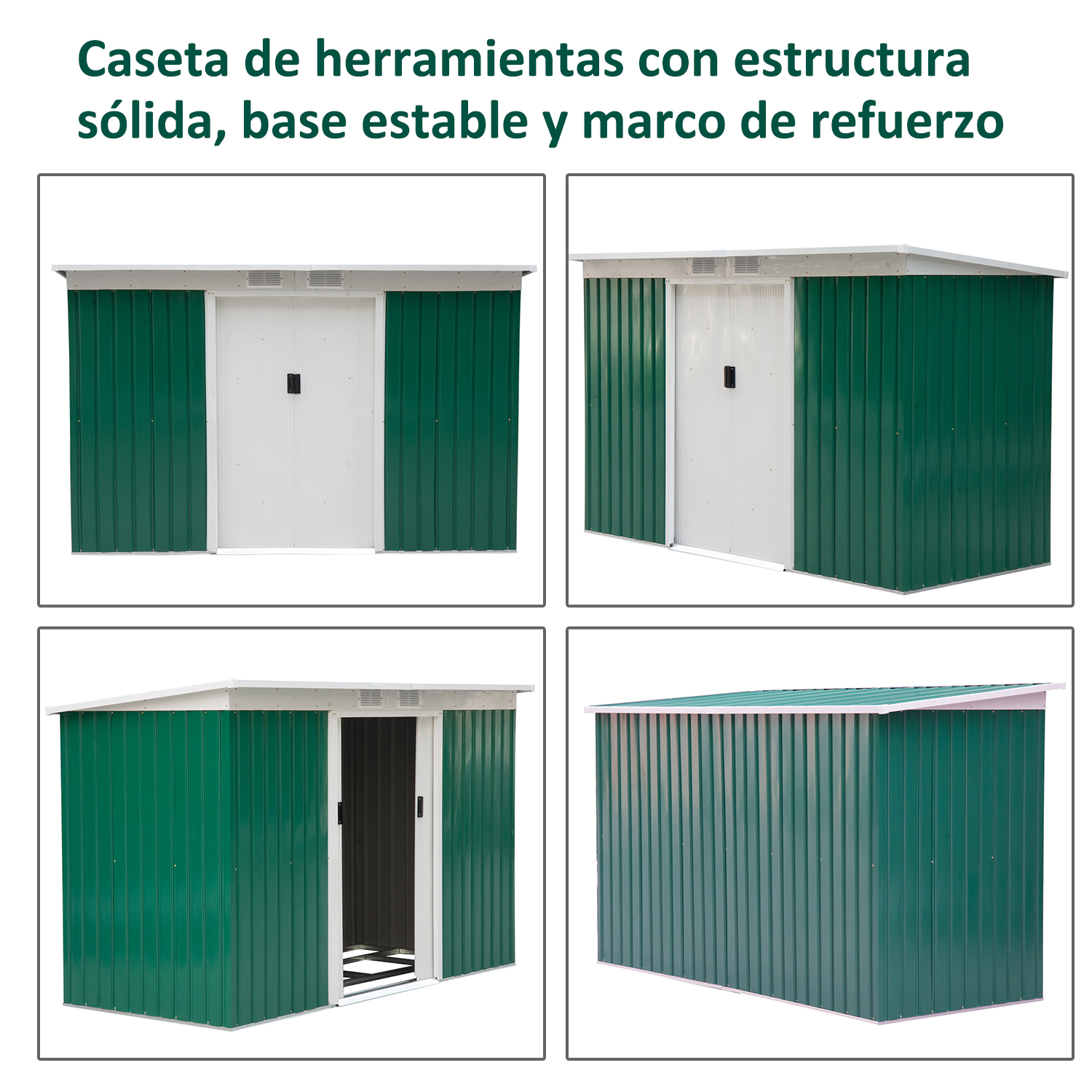 Caseta de Jardín Cobertizo Metálico para Almacenamiento de Herramientas