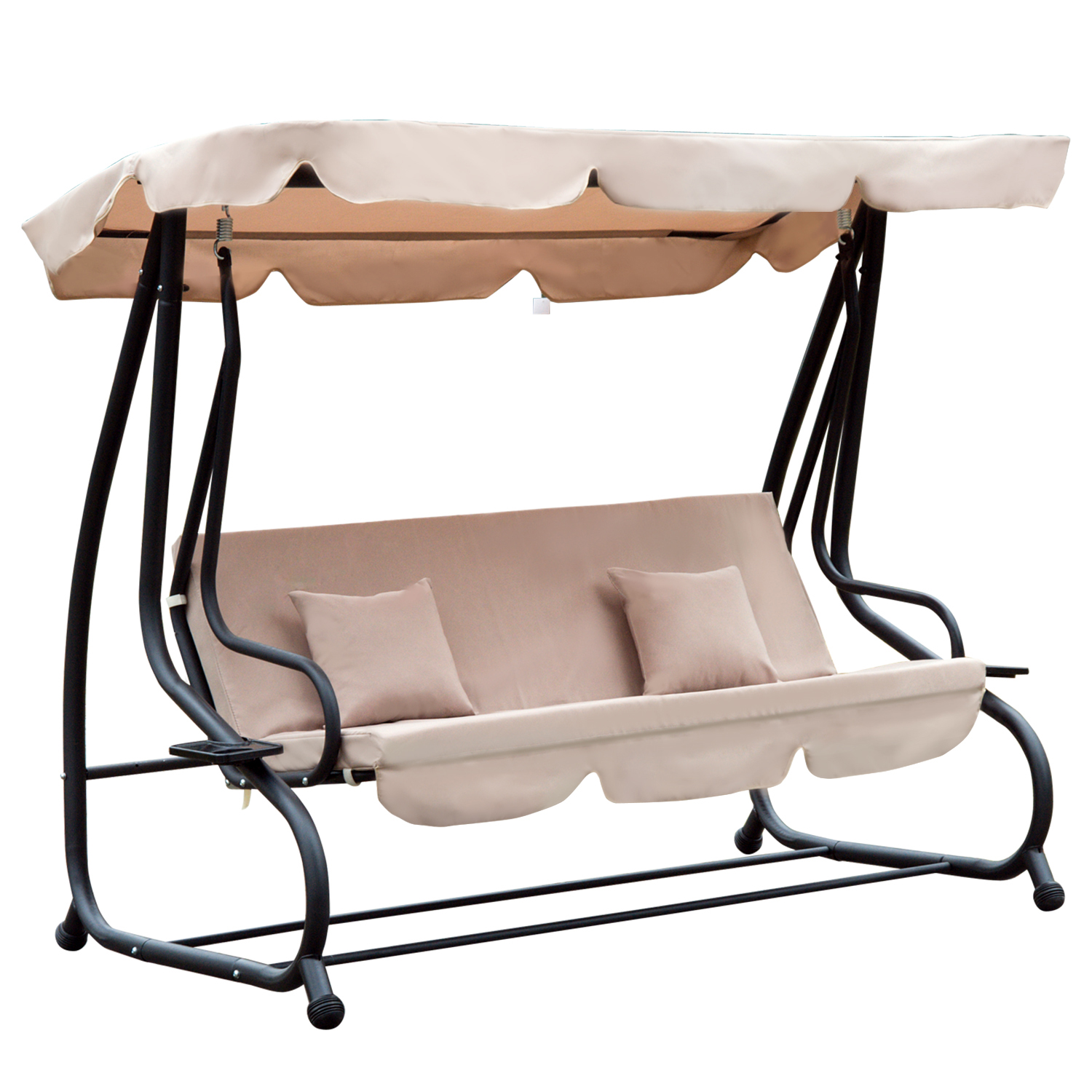 Columpio Balancín Jardín 3 Plaza Convertible en Cama Techo Ajustable