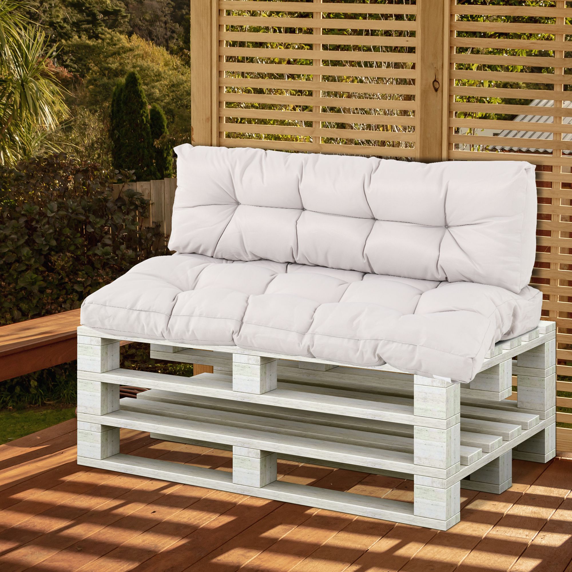 Cojín para Palé con Respaldo 120x80x12 cm para Banco Columpio Hamaca