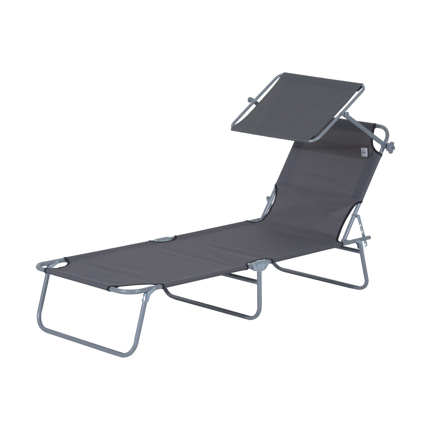 Juego de 2 Tumbona Plegable con Parasol Inclinable Playa Piscina Hamaca