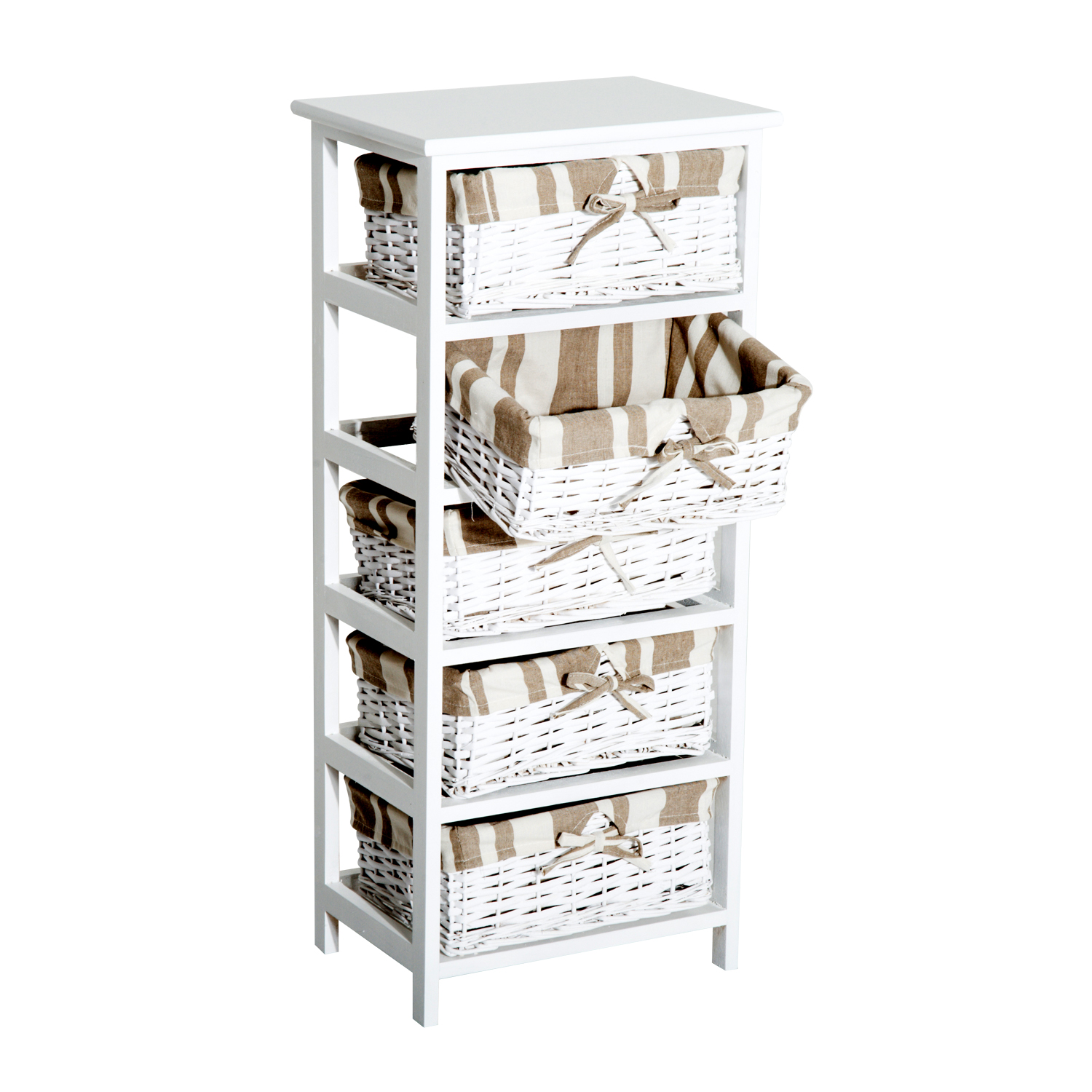 HOMCOM Estantería 5 Cajones Desmontables Armario Auxiliar de Madera