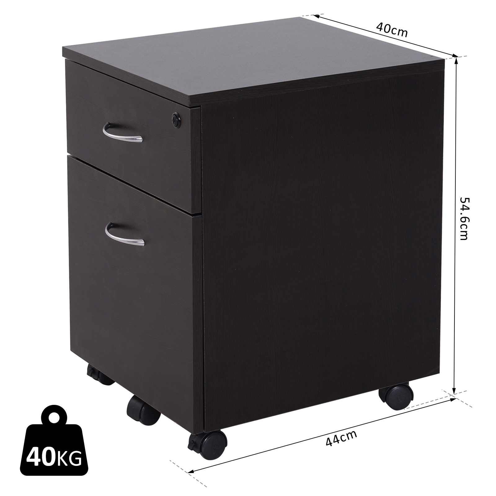 Cajonera Archivador con Ruedas y Llave Armario Archivador Móvil