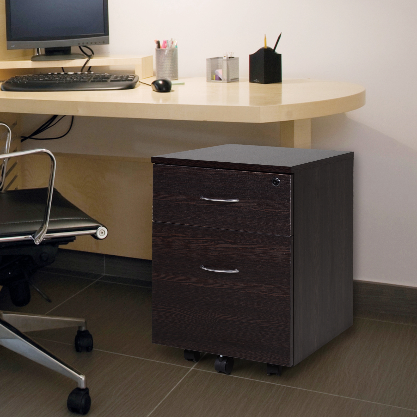 Cajonera Archivador con Ruedas y Llave Armario Archivador Móvil