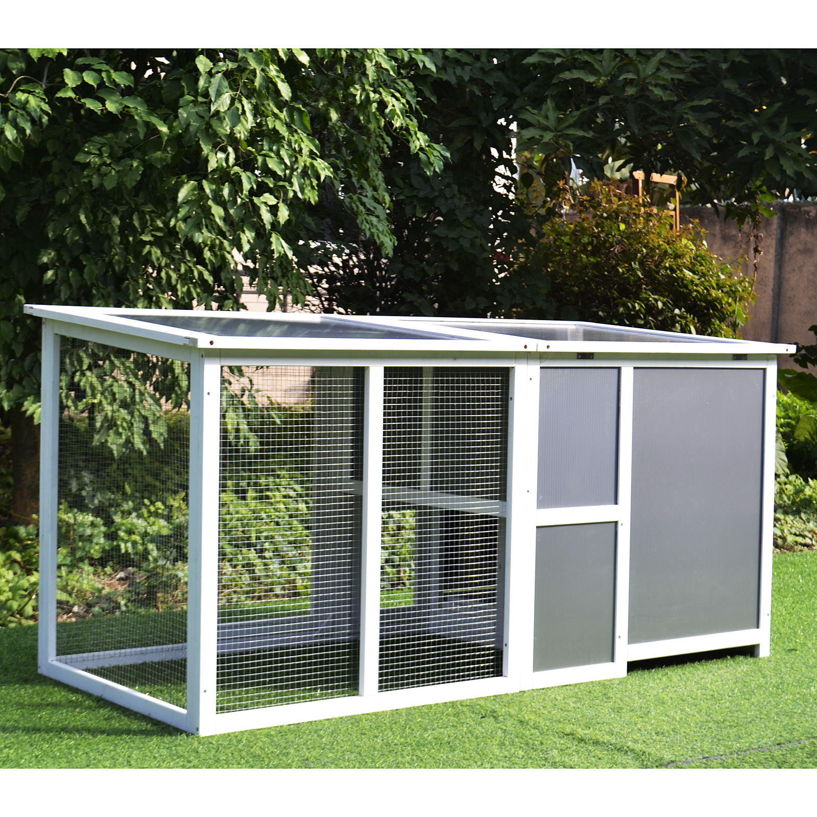 Gallinero Exterior Madera Integrado Run Caja Nido Bandeja Extraíble