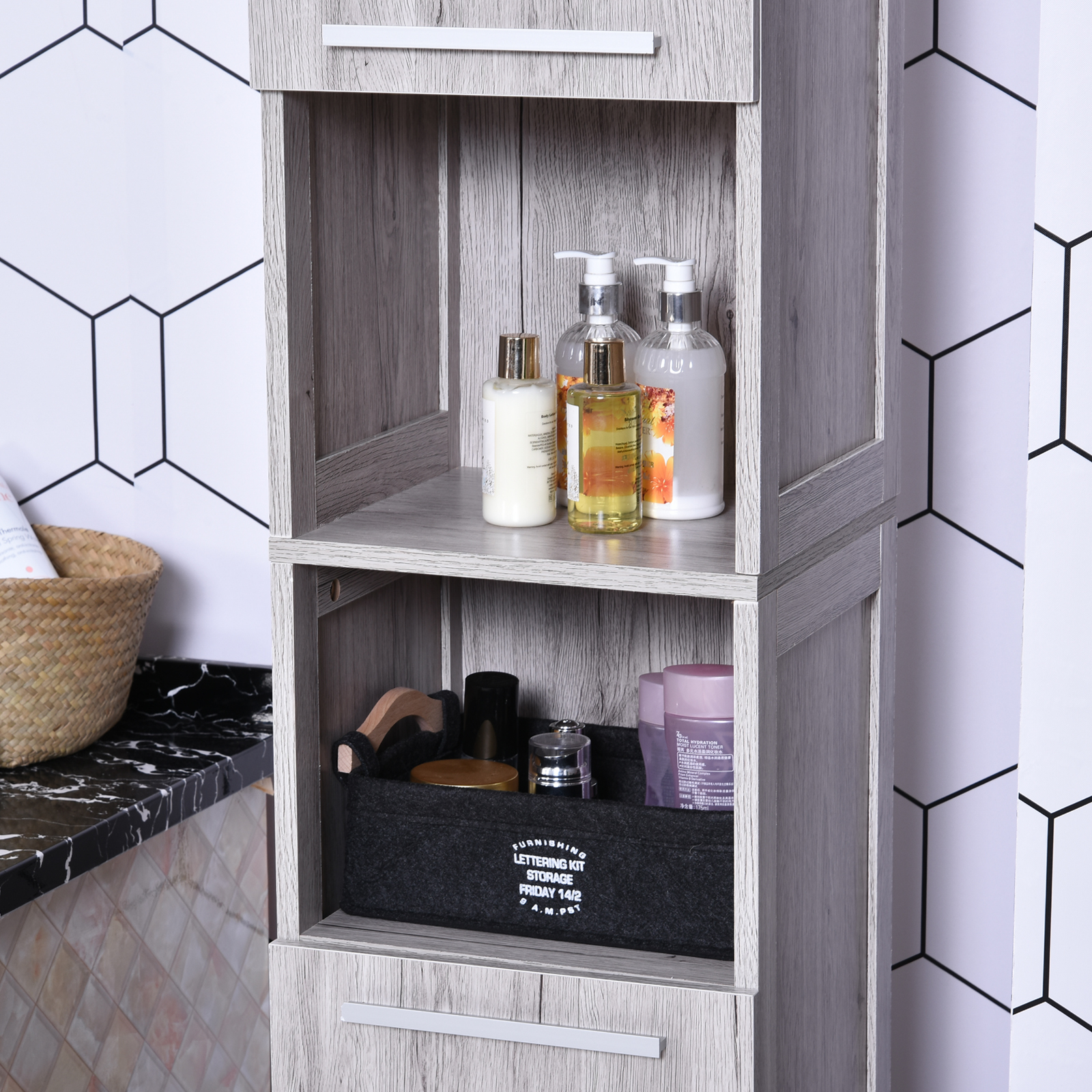 Armario Alto para Baño con Estantes y Puertas 30x32x172.5 cm | eBay