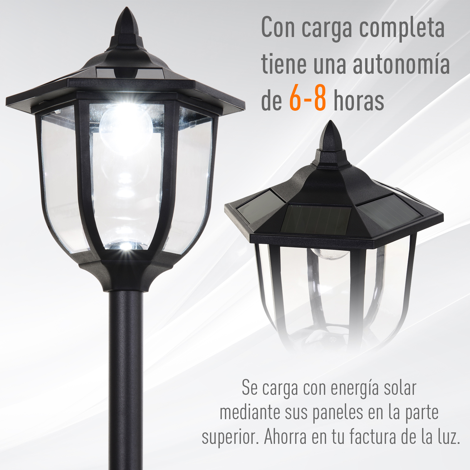 luces led carga solar