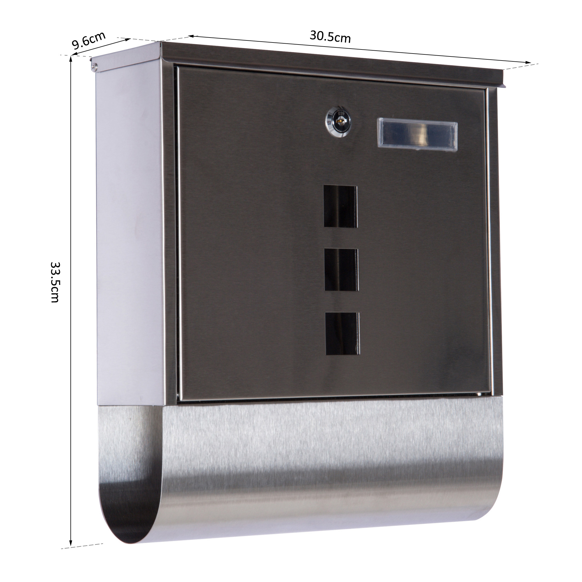 Buzón Exterior de Acero Inoxidable para Cartas Correo Postal Montaje en