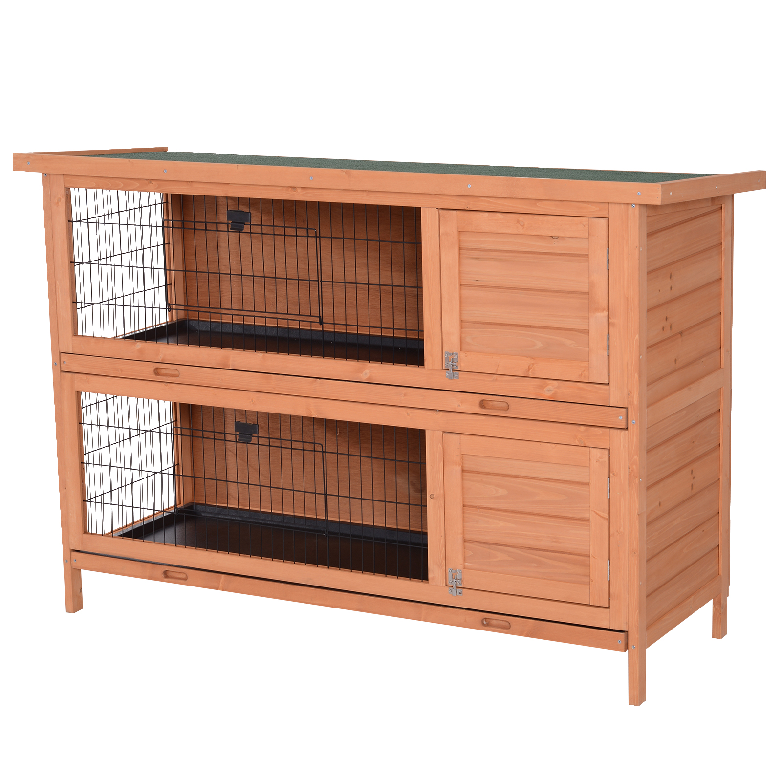 Conejera Madera de Exterior Jaula para Conejo Cobaya 2 Niveles Bandeja