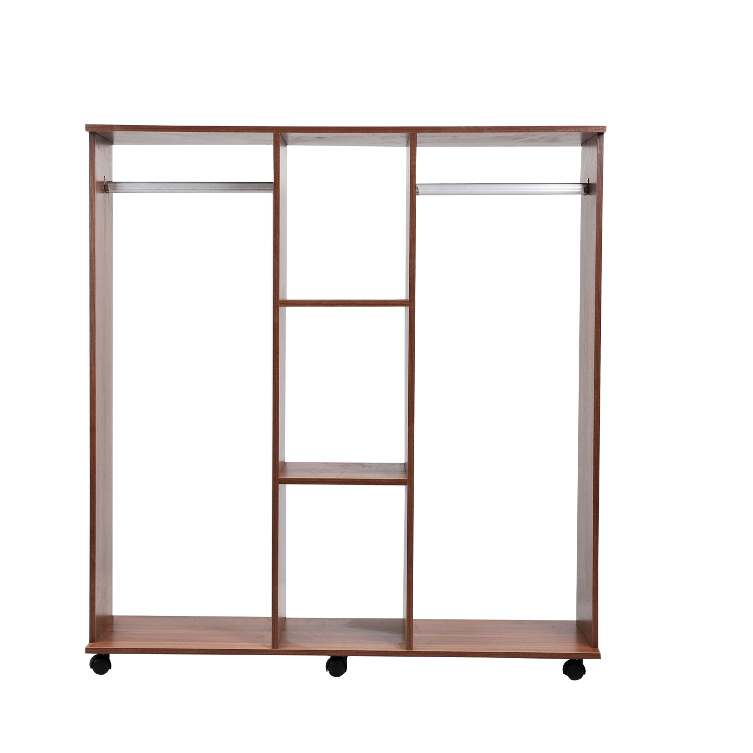 HOMCOM Guardarropa Abierto Armario Ropero Colgador de Ropa + Rueda