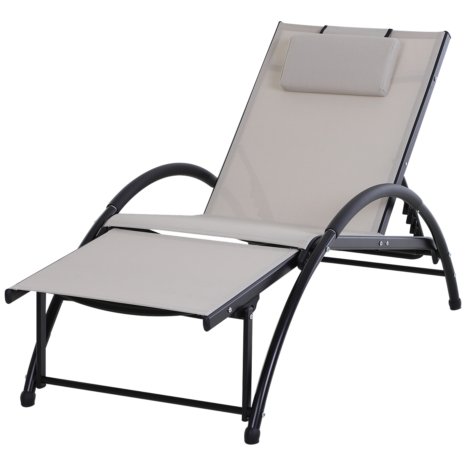 Tumbona de Jardín Reclinable con Reposacabezas Ajustable Playa Terraza |  eBay