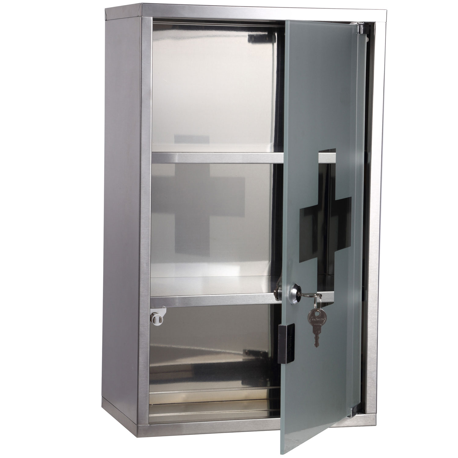 HOMCOM Armario de Medicina Botiquín Cerradura 3 Nivel Primero Auxilio