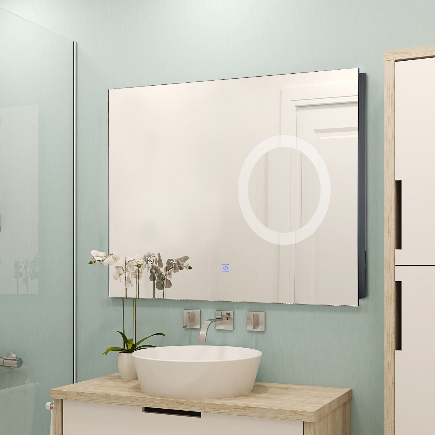 Détails sur HOMCOM Miroir lumineux LED grossissant de salle de bain 16 W dim. 16 x 16 x 16 cm Détails sur HOMCOM Miroir lumineux LED grossissant de salle de bain 16 W dim. 16 x 16 x 16 cm