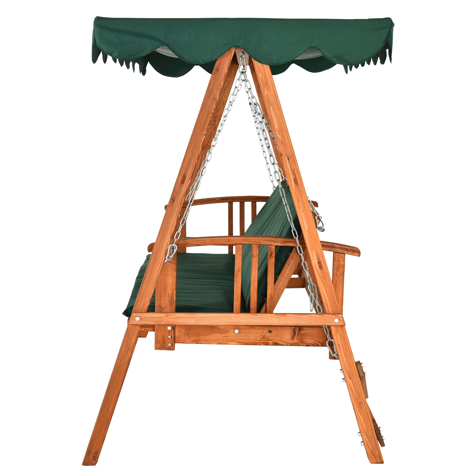 Hollywoodschaukel Holz Gartenschaukel Schaukelbank Liege-Funktion 3