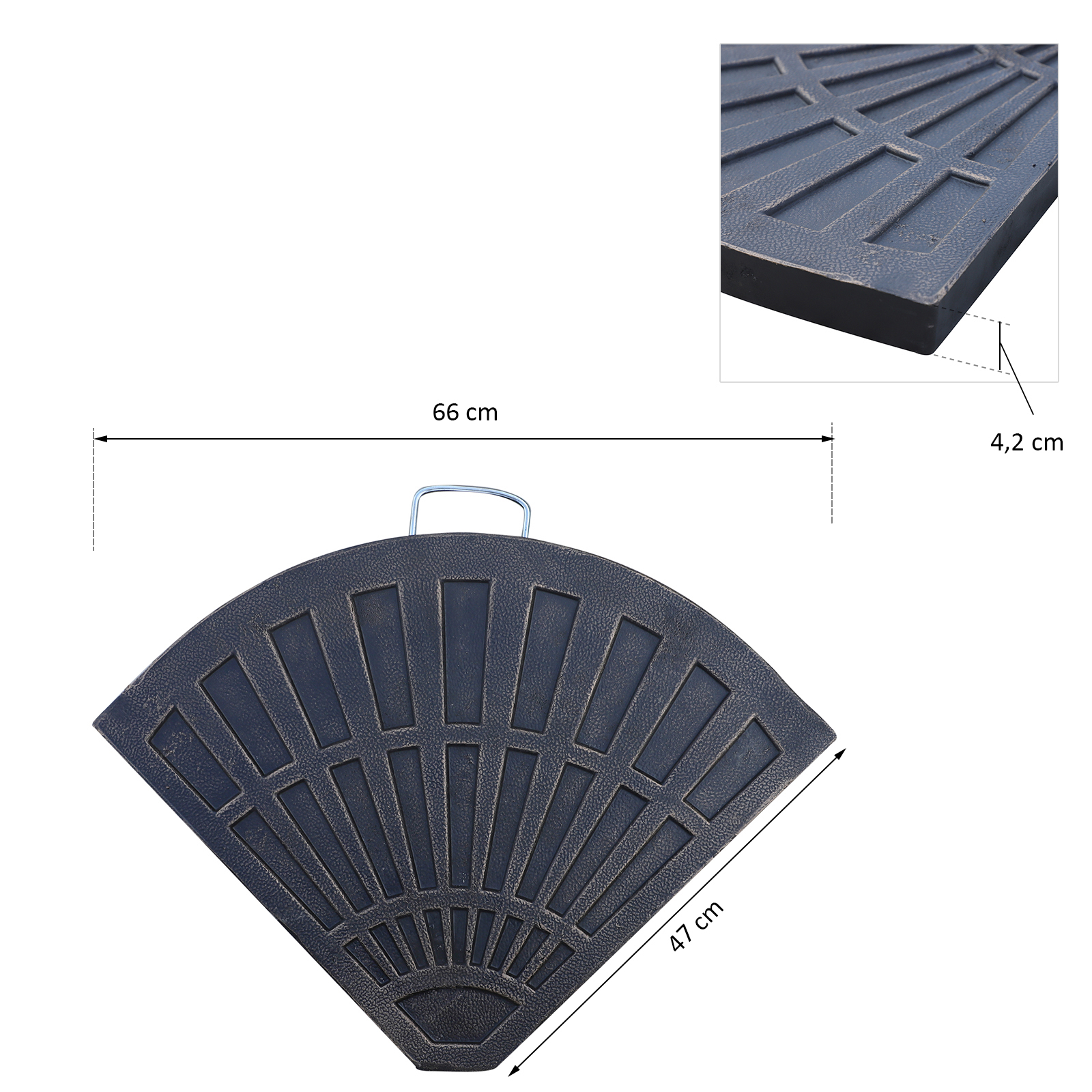 Outsunny 2-tlg. Set Gewichte für Sonnenschirmständer halbrund 30 kg