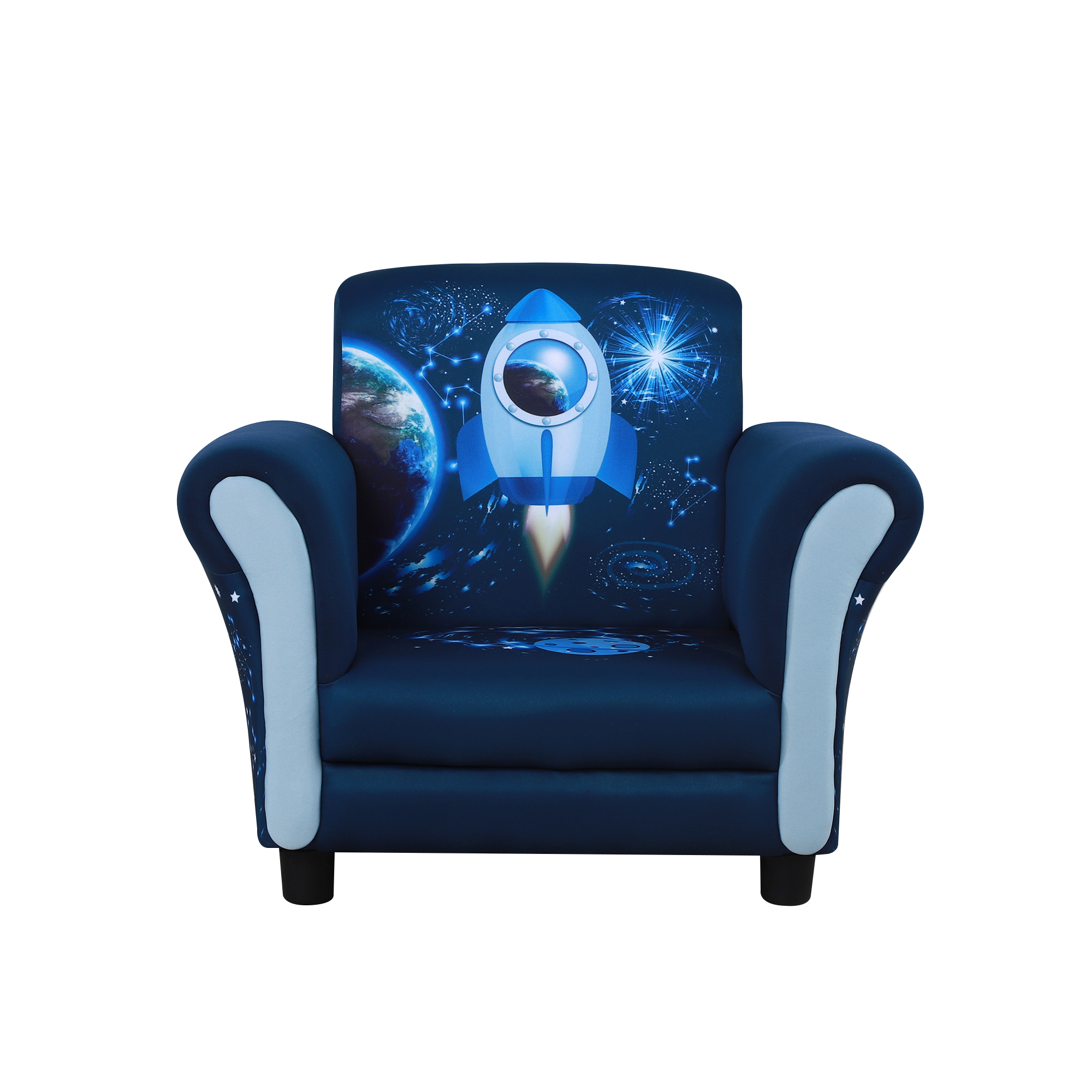 Kindersofa Mini-Sofa-Sessel mit Holzstruktur Kunststoff rutschfeste