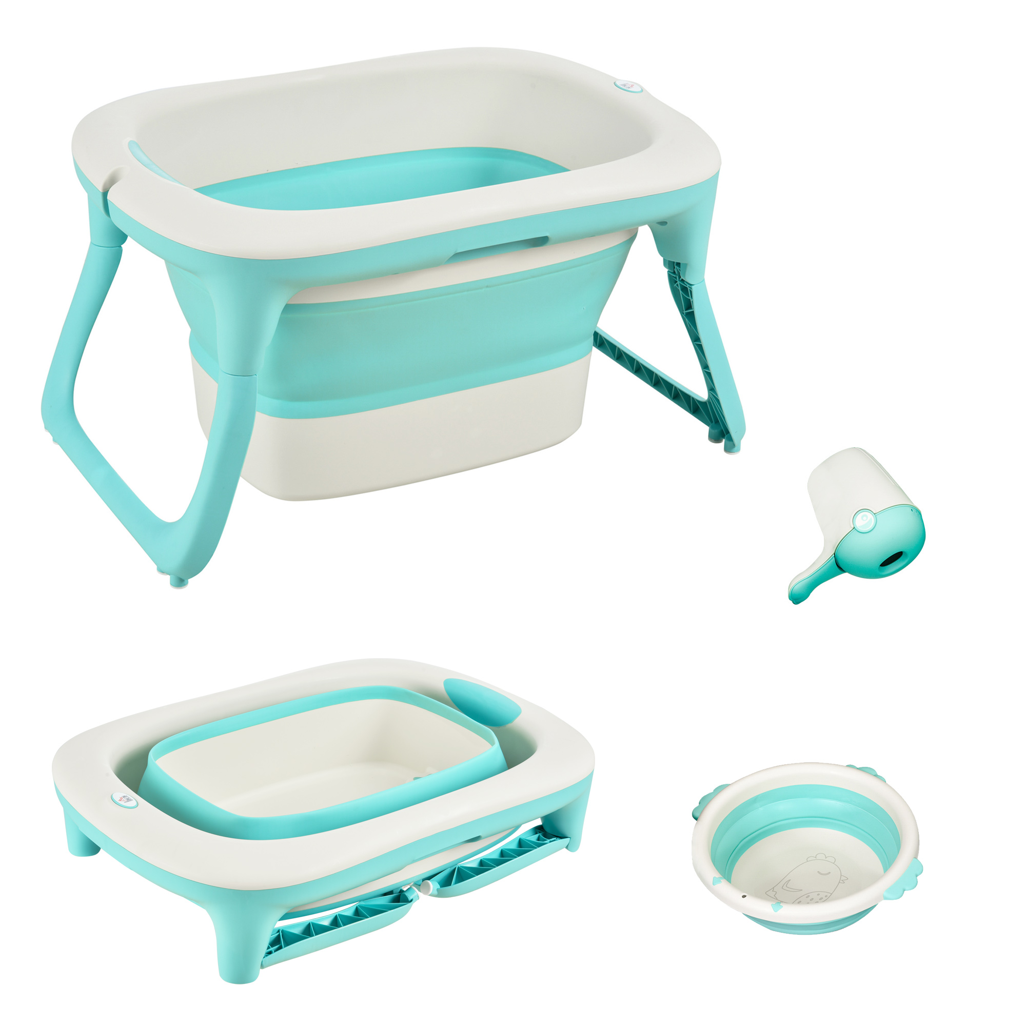 HOMCOM Babybadewanne mit Waschbecken Shampoobecher Kunststoff | eBay