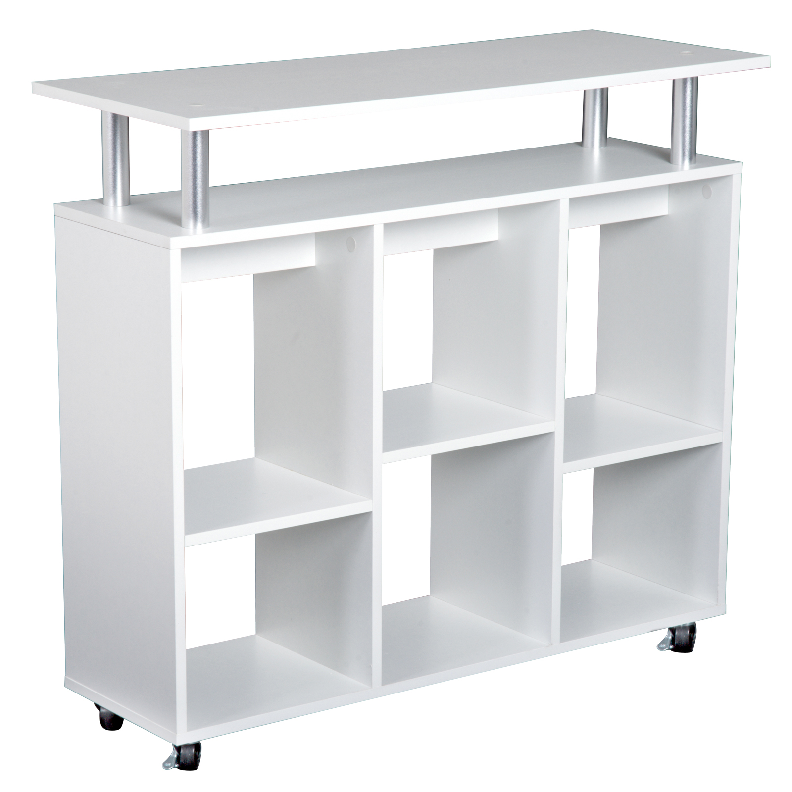 HOMCOM Küchenwagen Servierwagen Küchenregal 6 Fächer H92cm Spanplatte 2