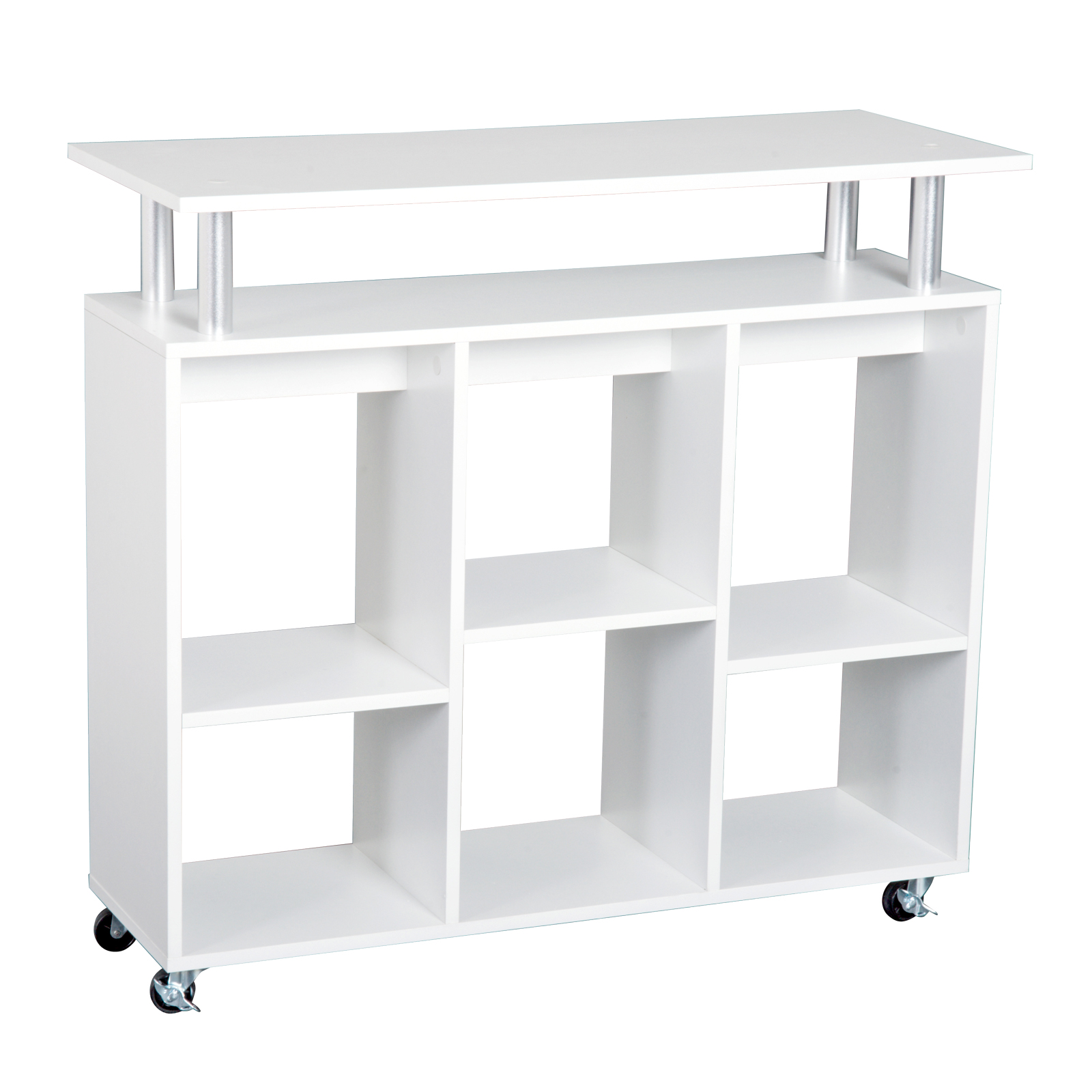 HOMCOM Küchenwagen Servierwagen Küchenregal 6 Fächer H92cm Spanplatte 2