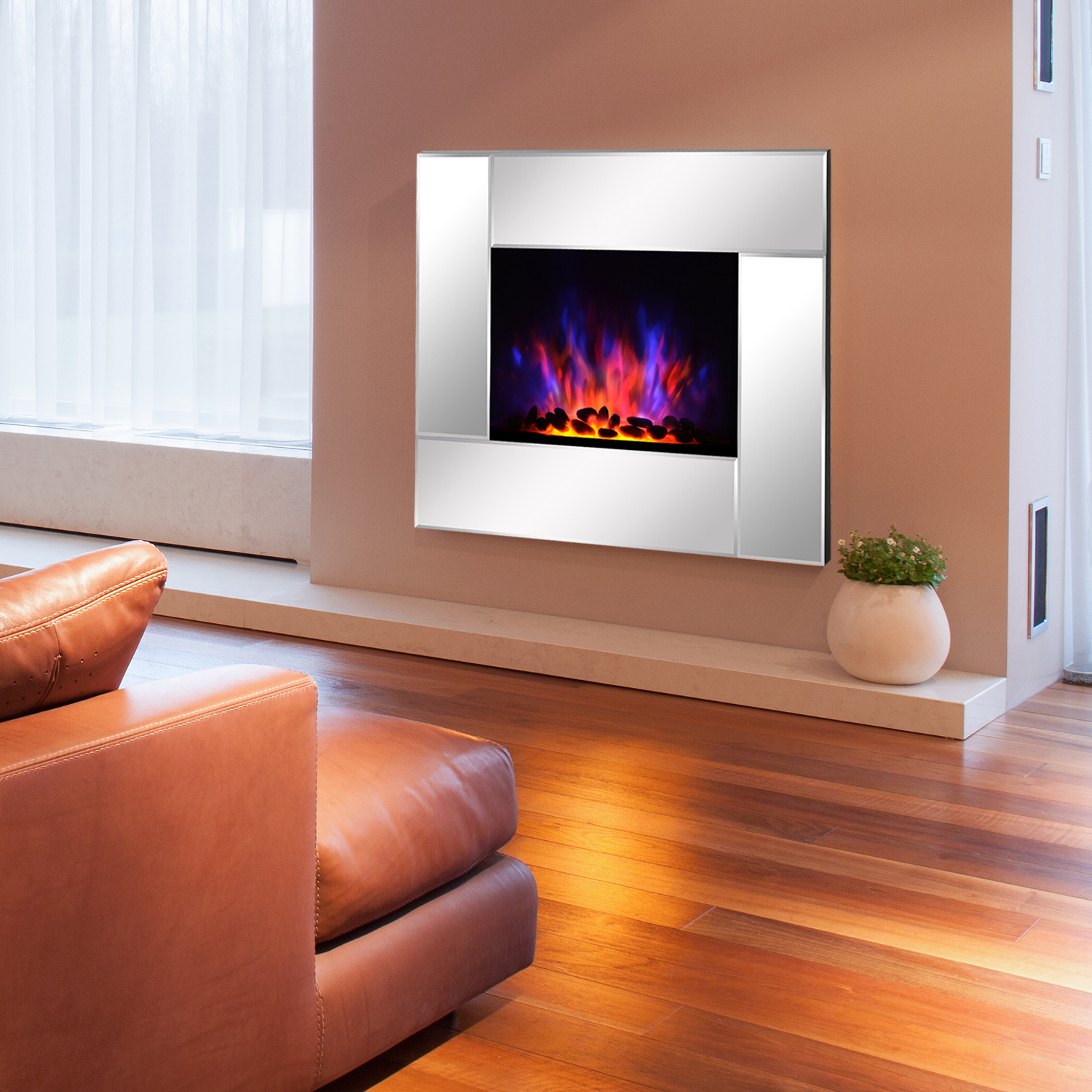 Elektrisch Kamin Wandkamin Elektrokamin Kaminofen mit Fernbedienung