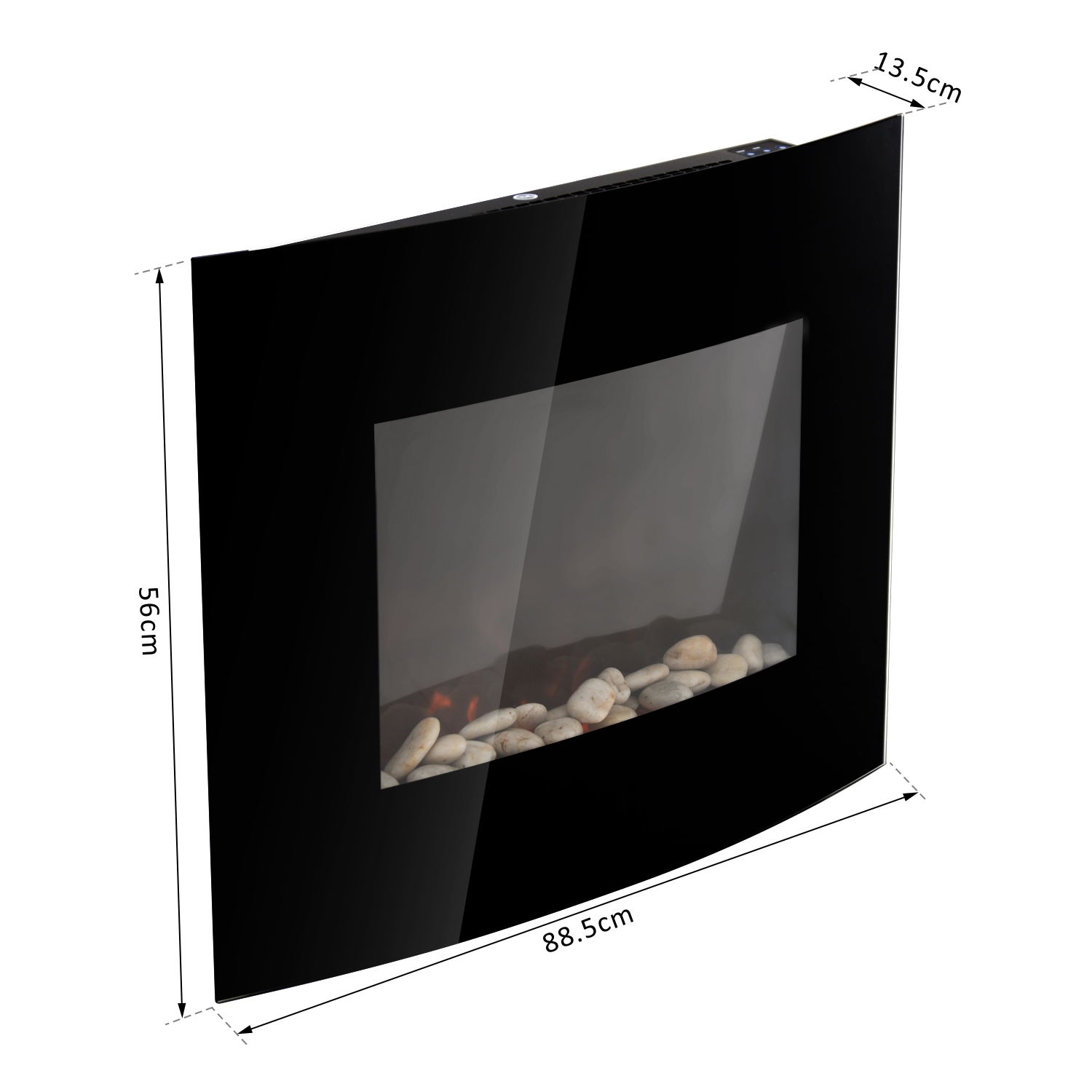Elektrokamin Kaminofen Kamin Wandkamin mit Fernbedienung 2 Maße LED