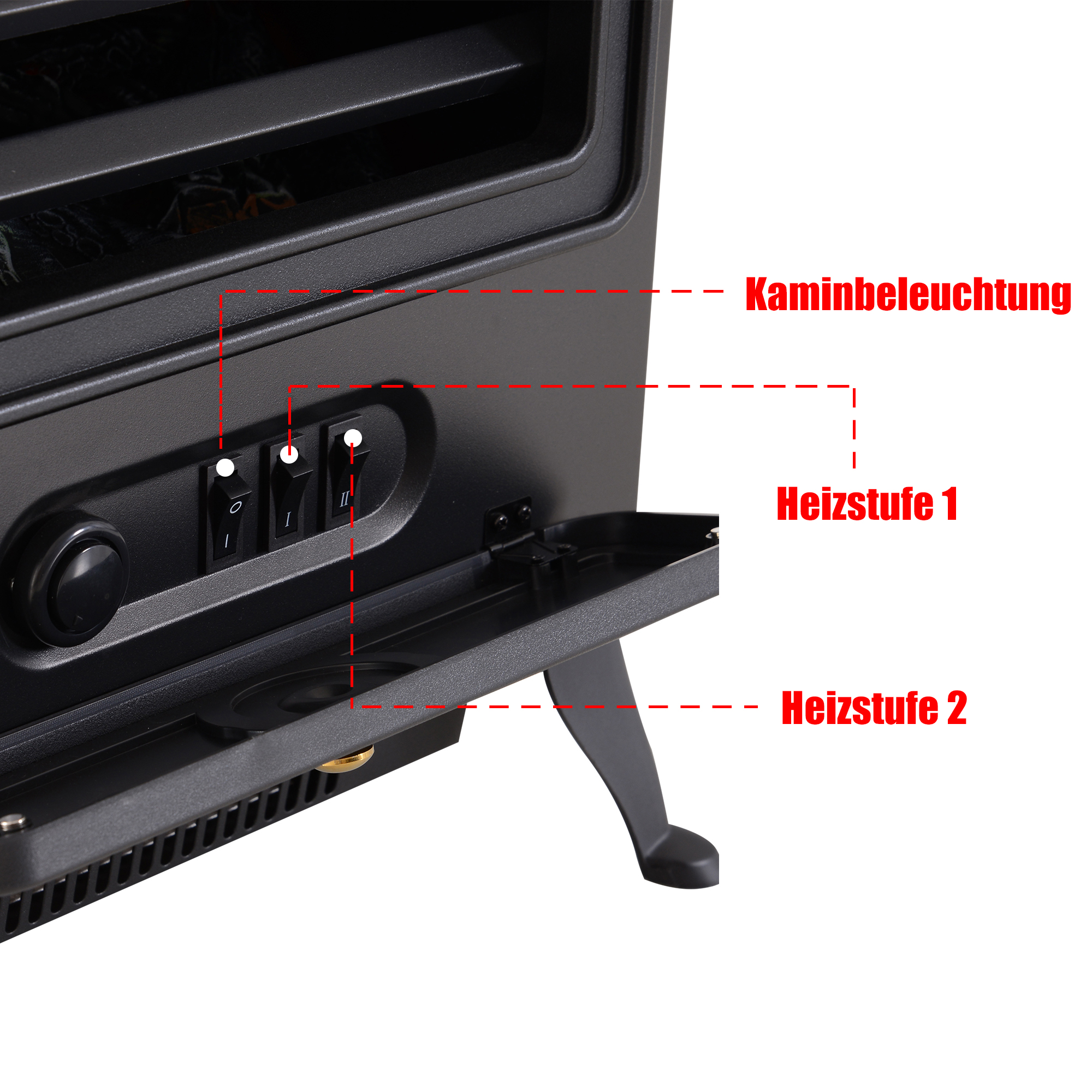 LED Elektrokamin mit Flammeneffekt Kaminofen Standkamin Elektronisch