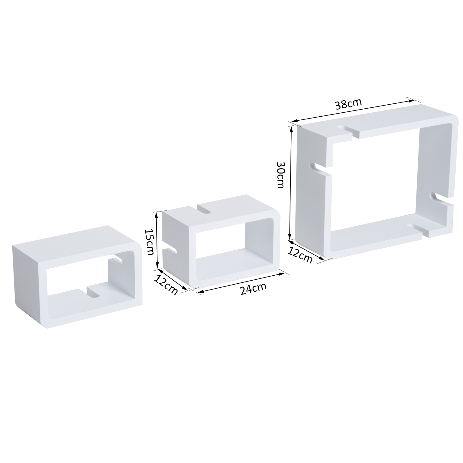 farbige Cubes Wandregal 3er Set Schweberegal belastbar lackierte Wandboards